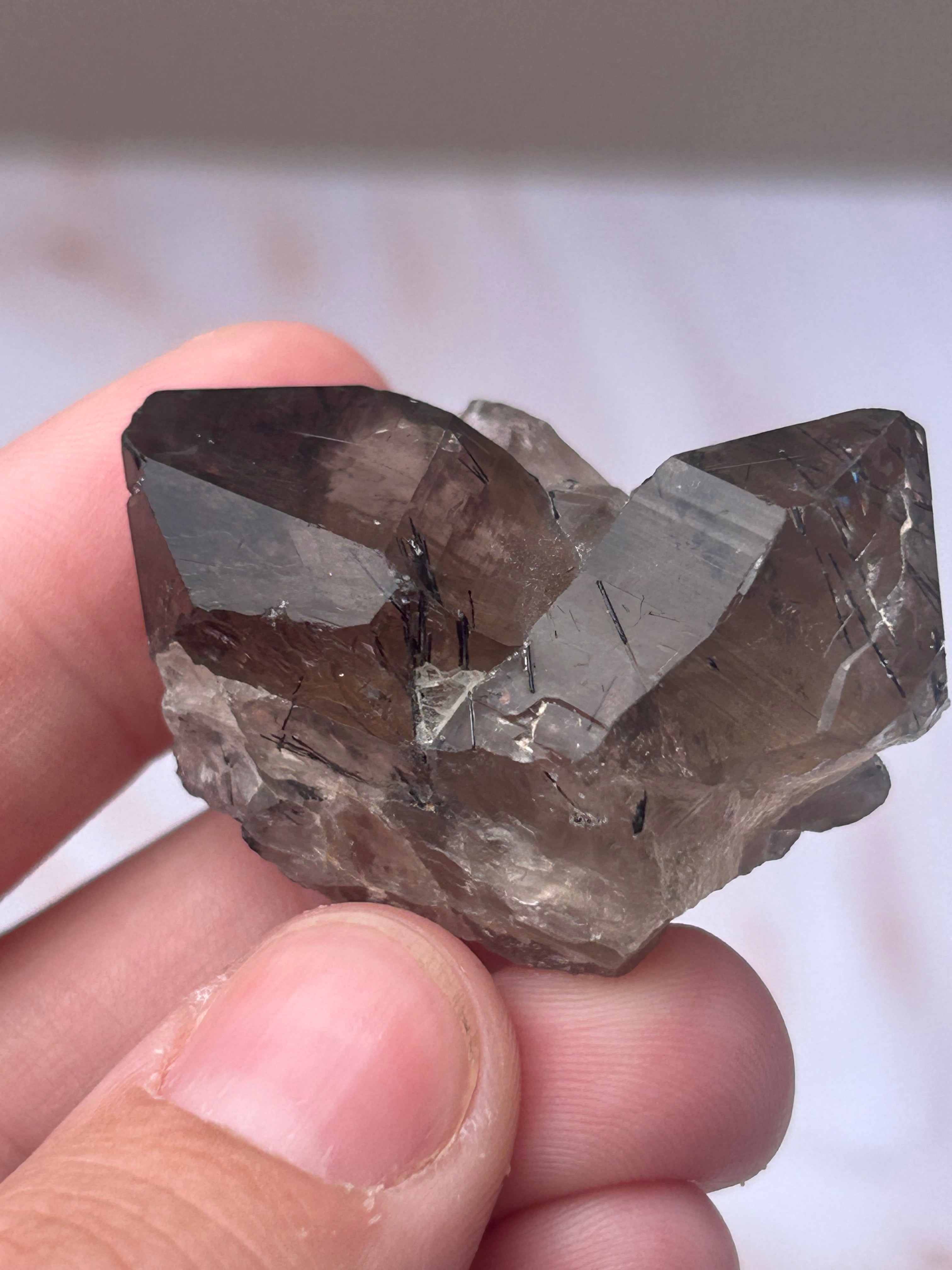 Smoky Quartz with Black Rutile - Grounding Protection Energy Clearing
