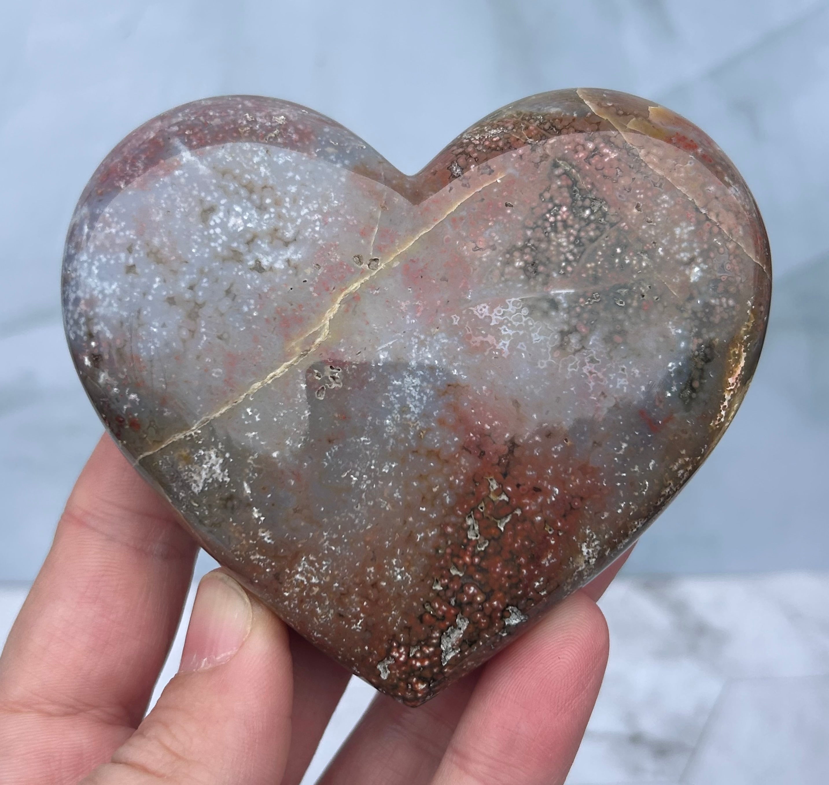 Marcasite Jasper Heart