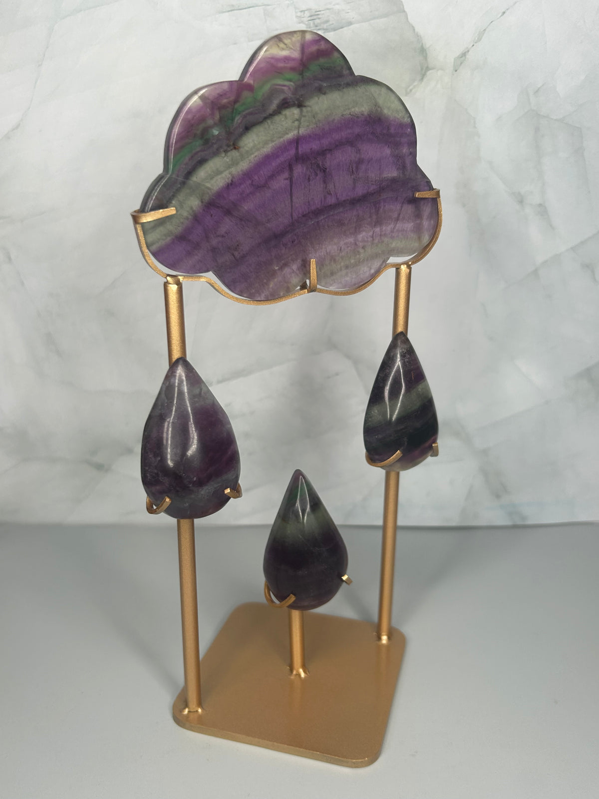 Rainbow Fluorite Rain Cloud Display Piece