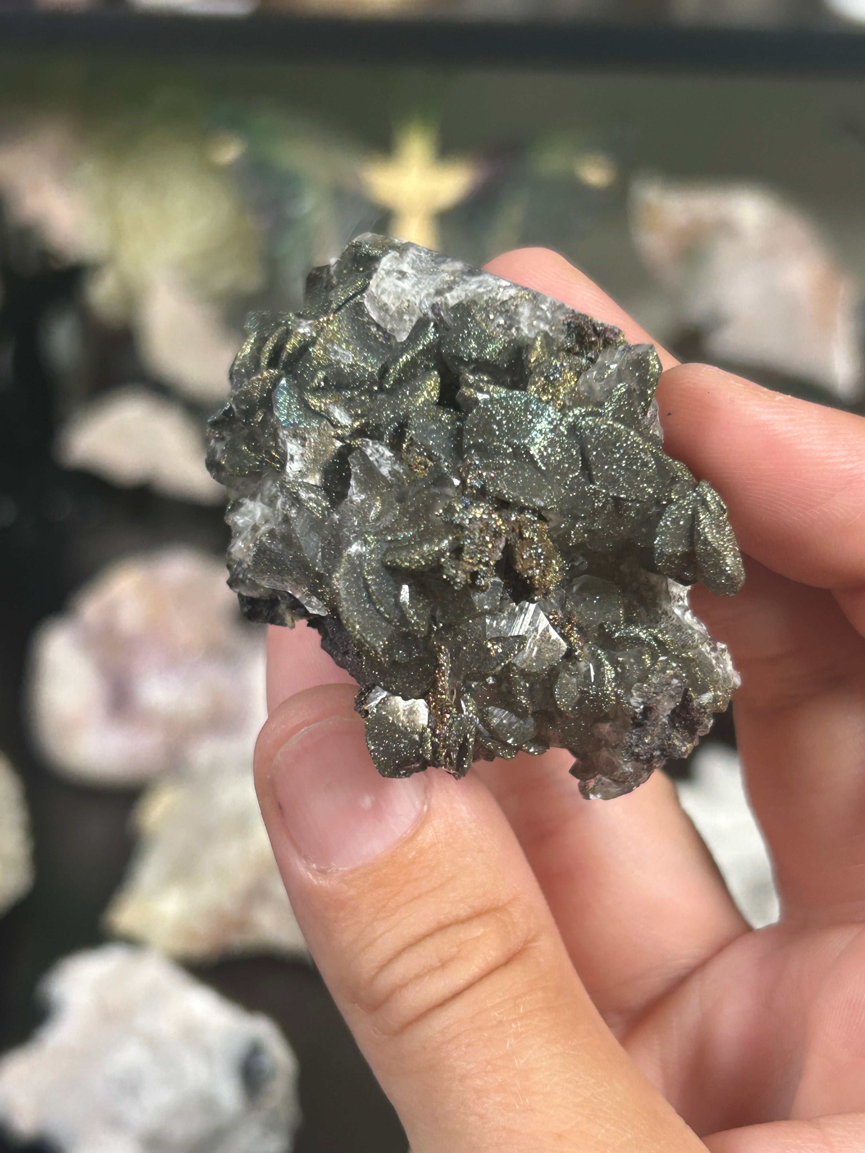 Calcite & Iridescent Pyrite Specimen
