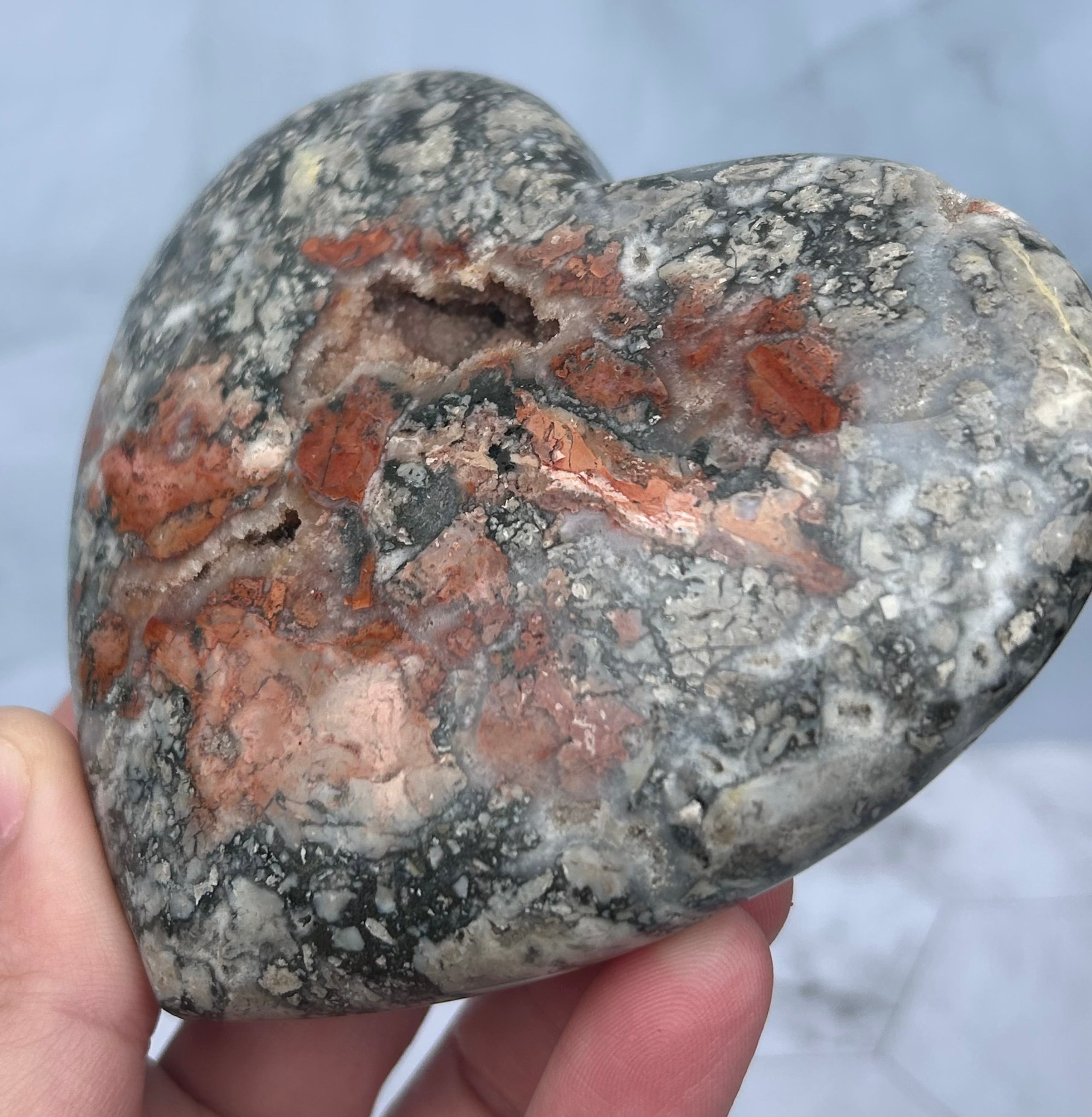 Marcasite Jasper Heart