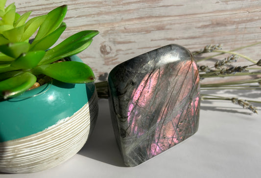Purple Flash Labradorite Freeform - Intuition Protection Transformation