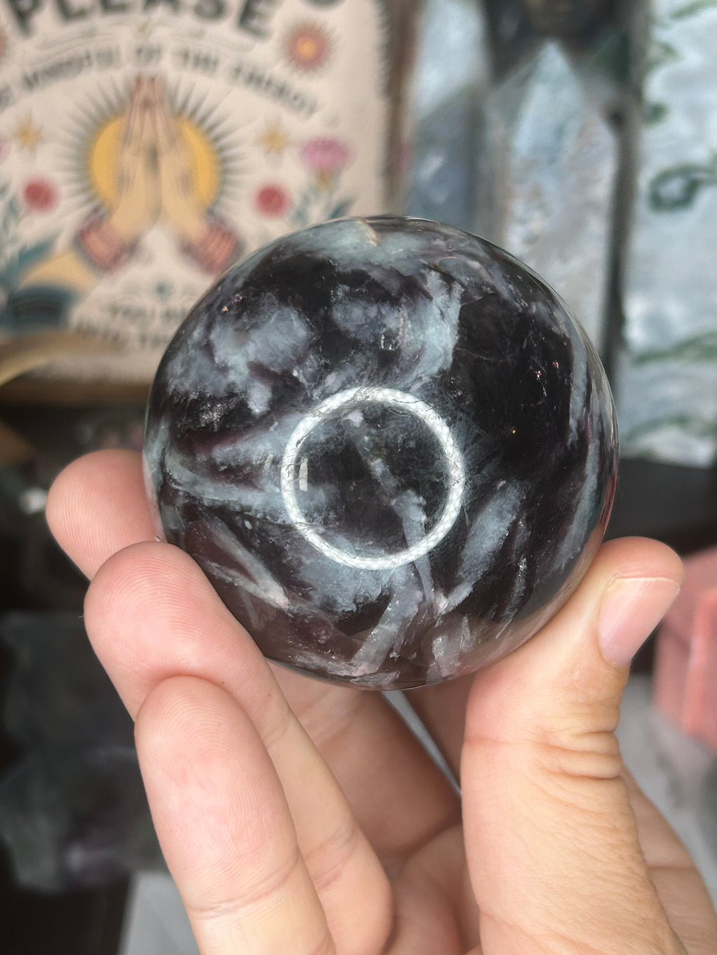 Lepidolite & Aquamarine Sphere