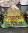 Orgone Pyramid – Citrine, Tiger's Eye, Pyrite & Green Aventurine