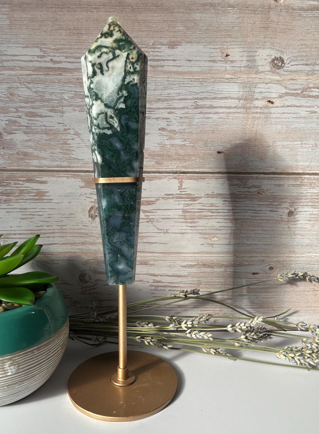 Moss Agate Wand