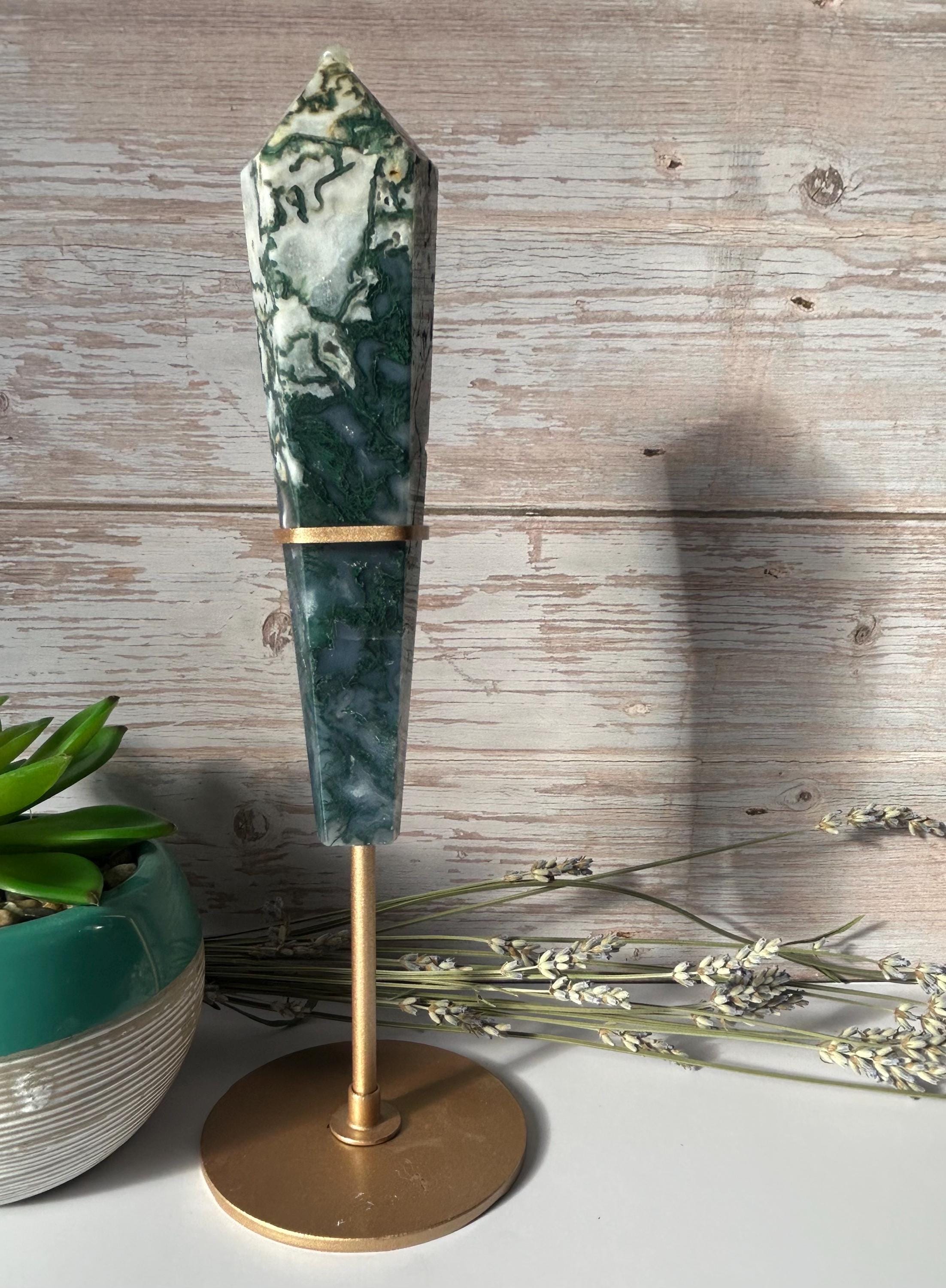 Moss Agate Wand