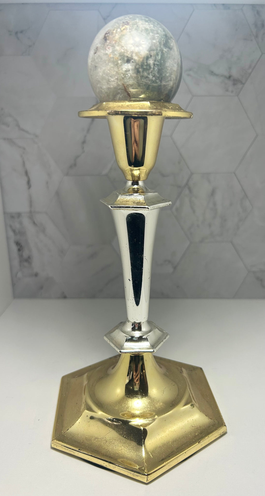 Gold + Silver Sphere Stand