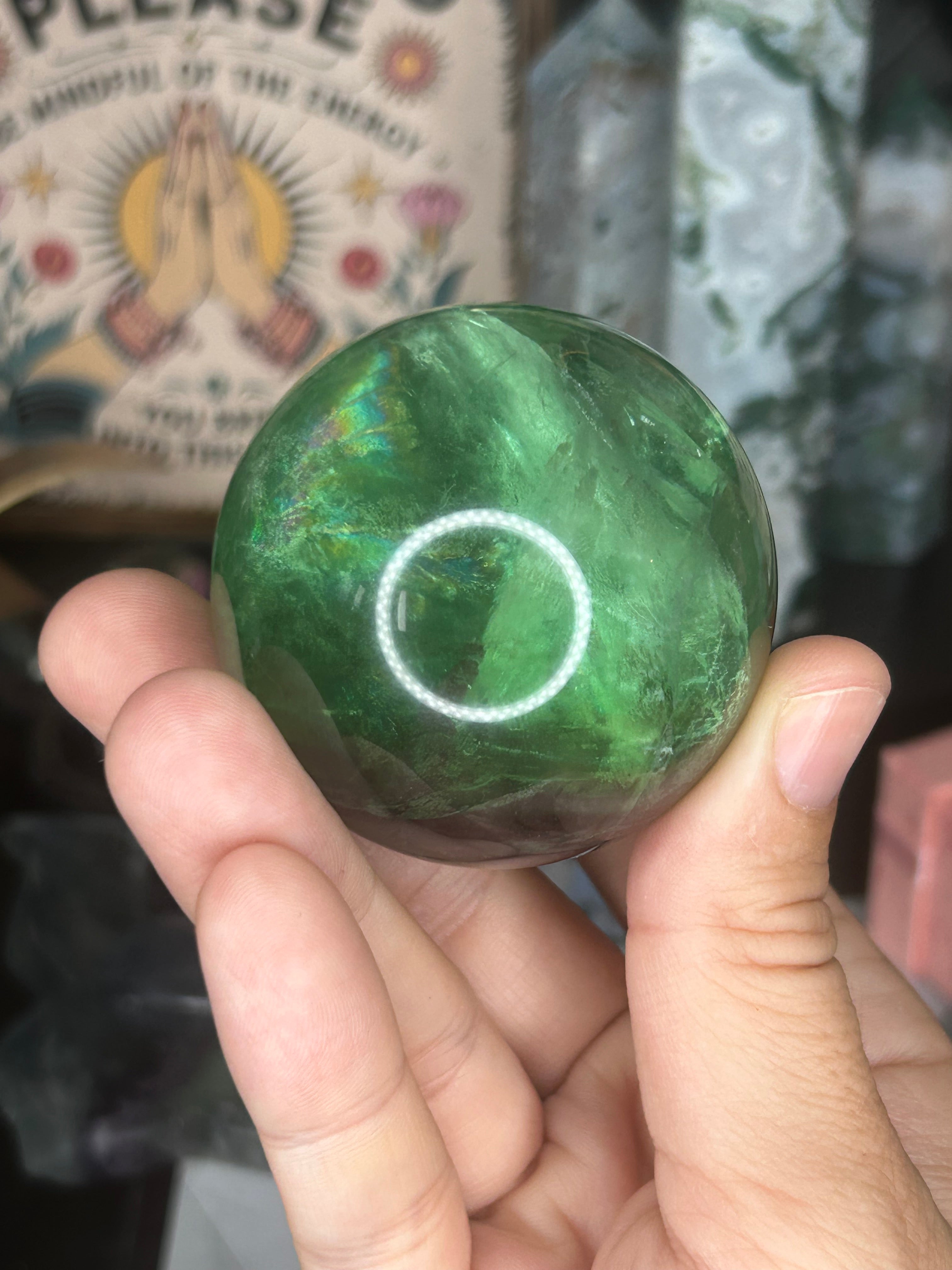 Green & Purple Fluorite Sphere