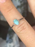 Larimar Ring 925 Sterling Silver, Adjustable
