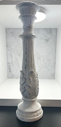 White Tall Carved Sphere Holder