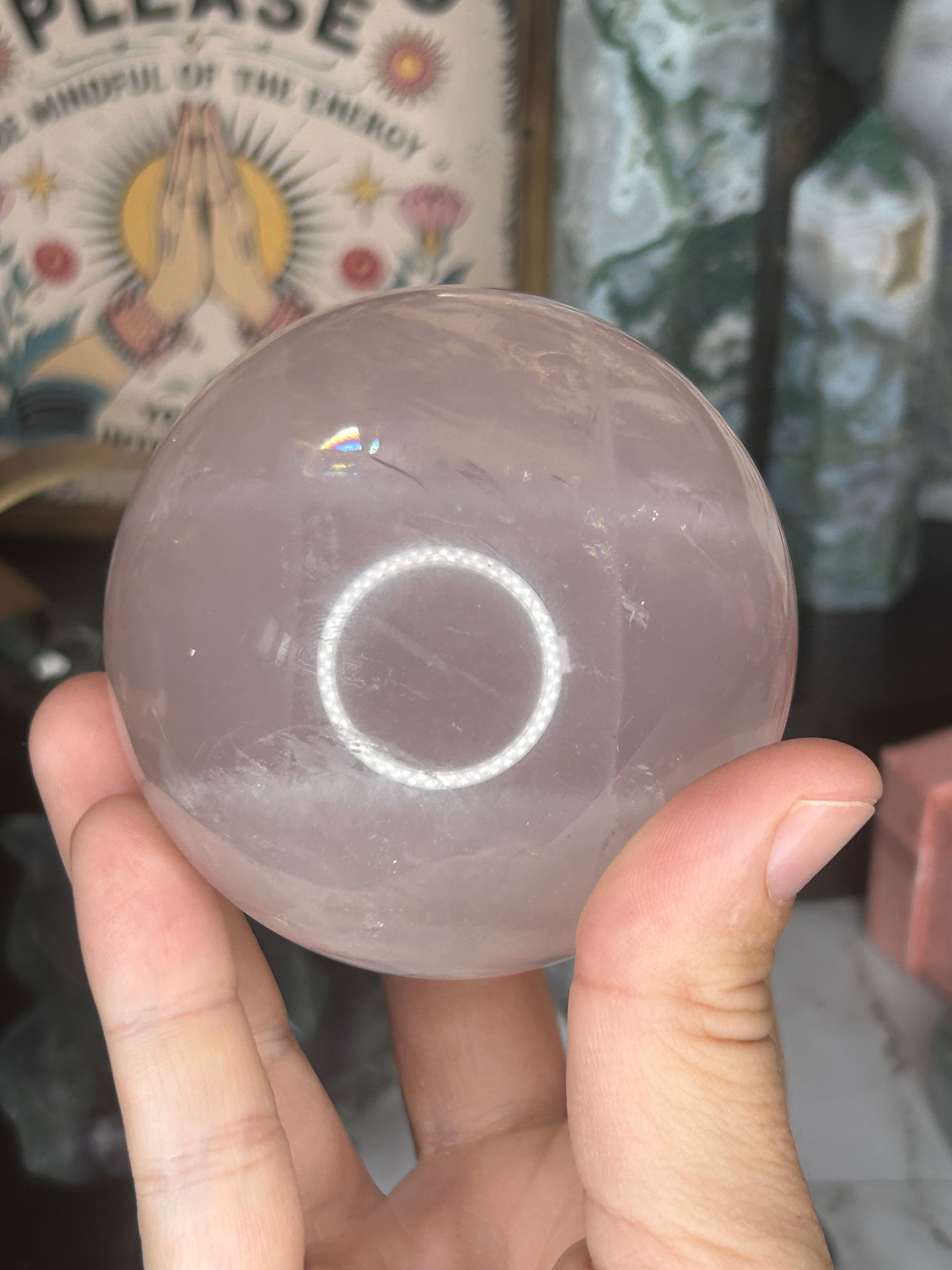 Star Rose Quartz Sphere