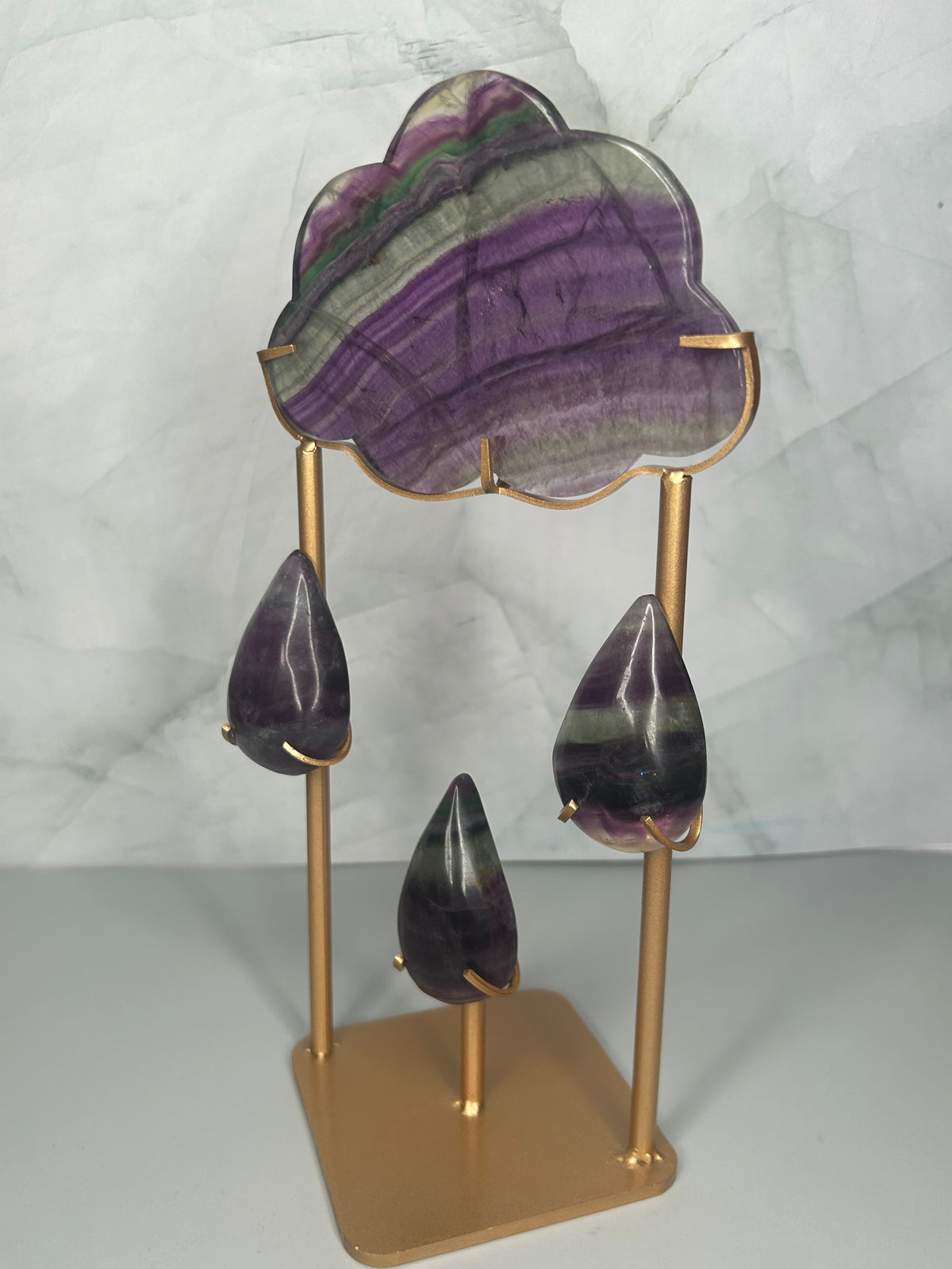 Rainbow Fluorite Rain Cloud Display Piece