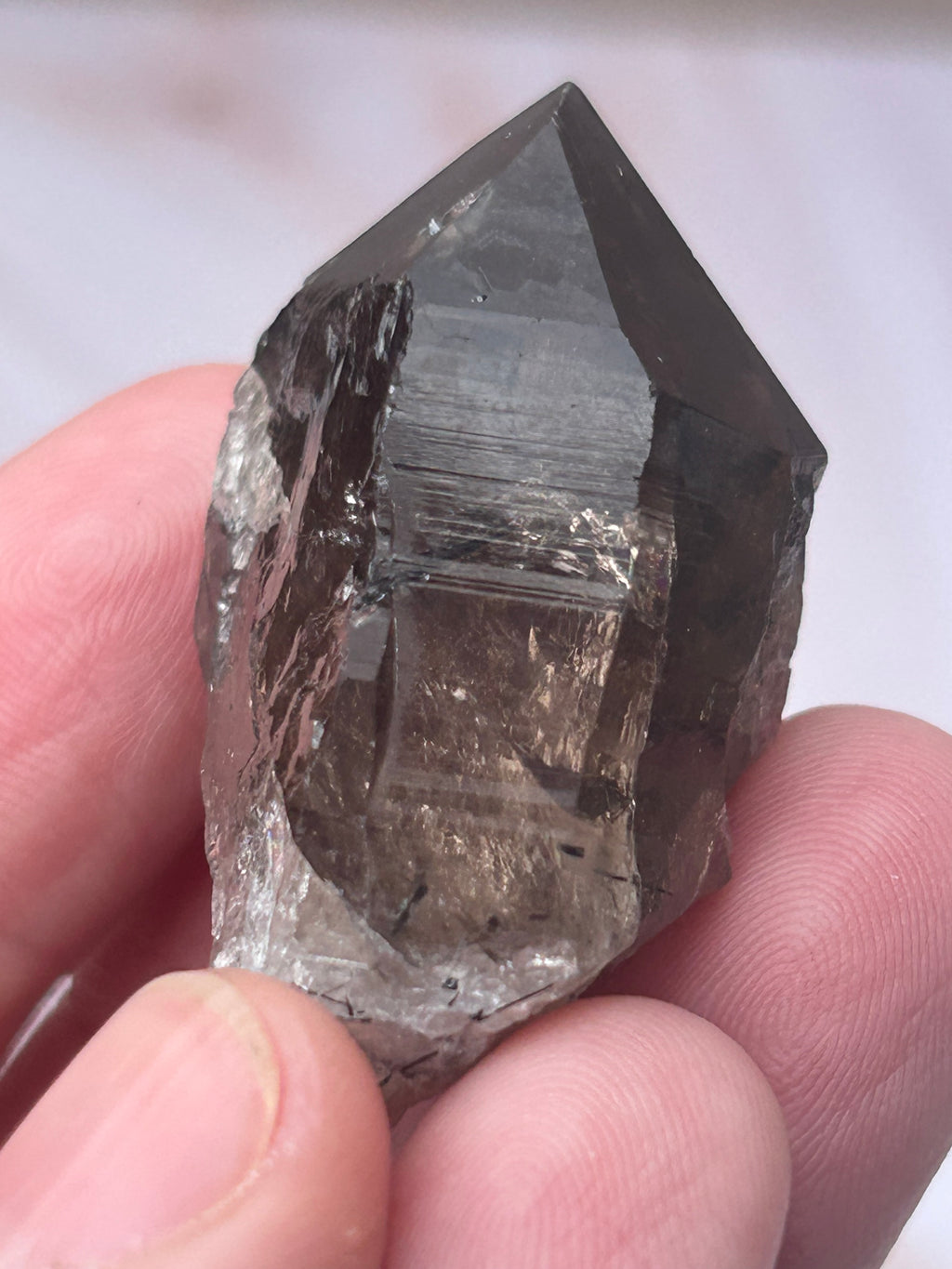 Smoky Quartz with Black Rutile - Grounding Protection Energy Clearing