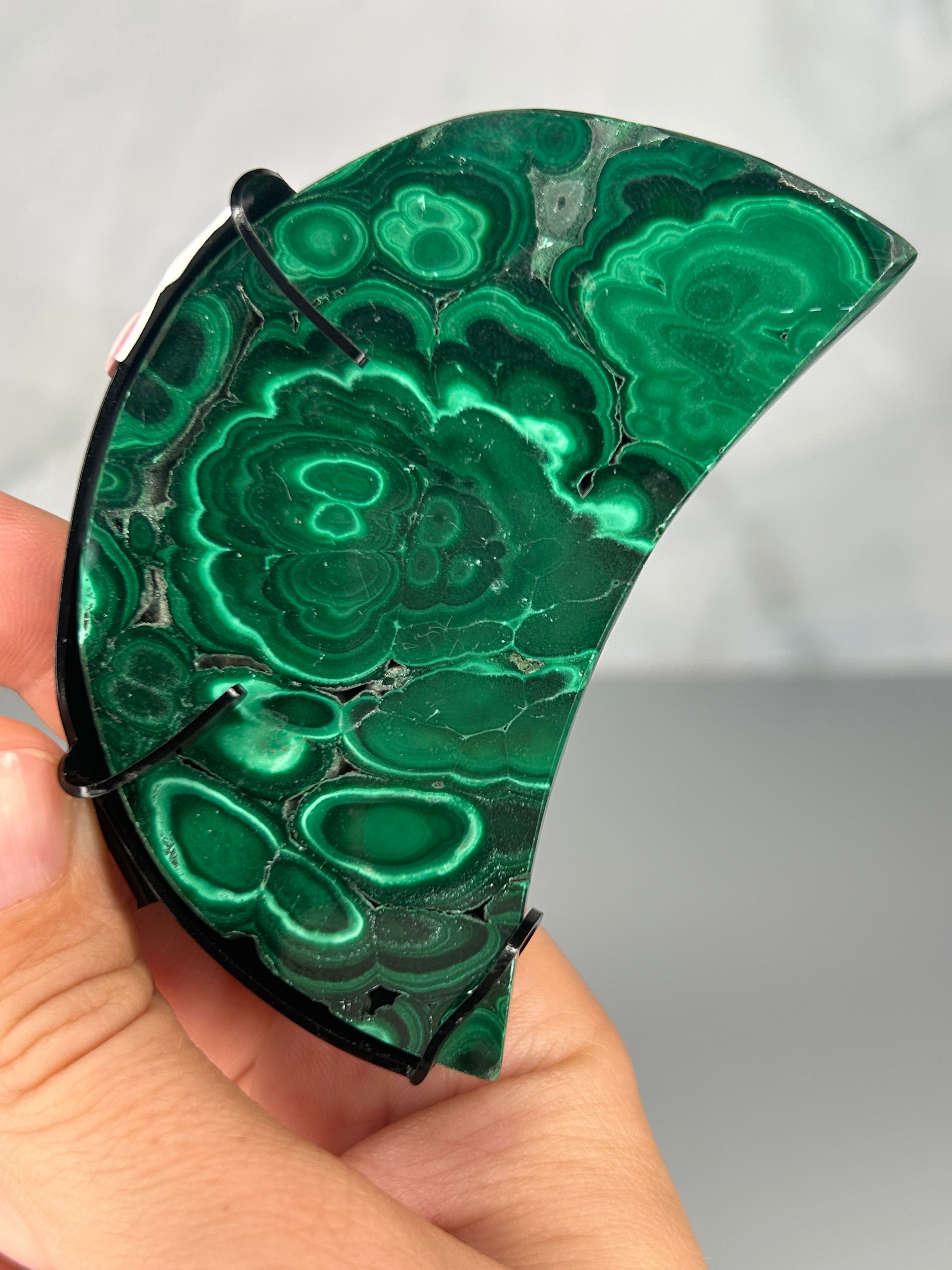 Malachite Moon Slice on Stand