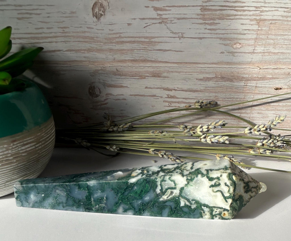 Moss Agate Wand