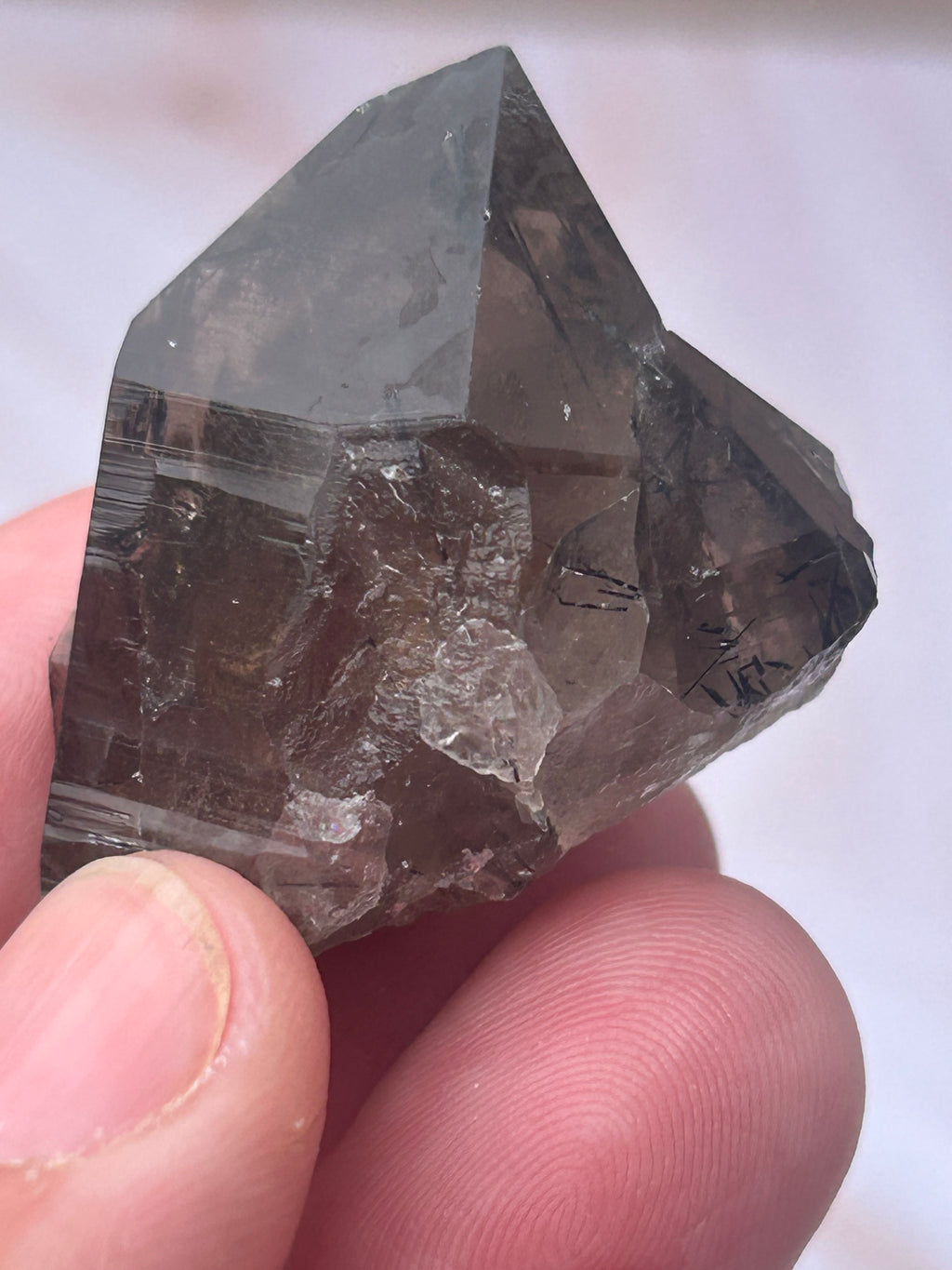 Smoky Quartz with Black Rutile - Grounding Protection Energy Clearing