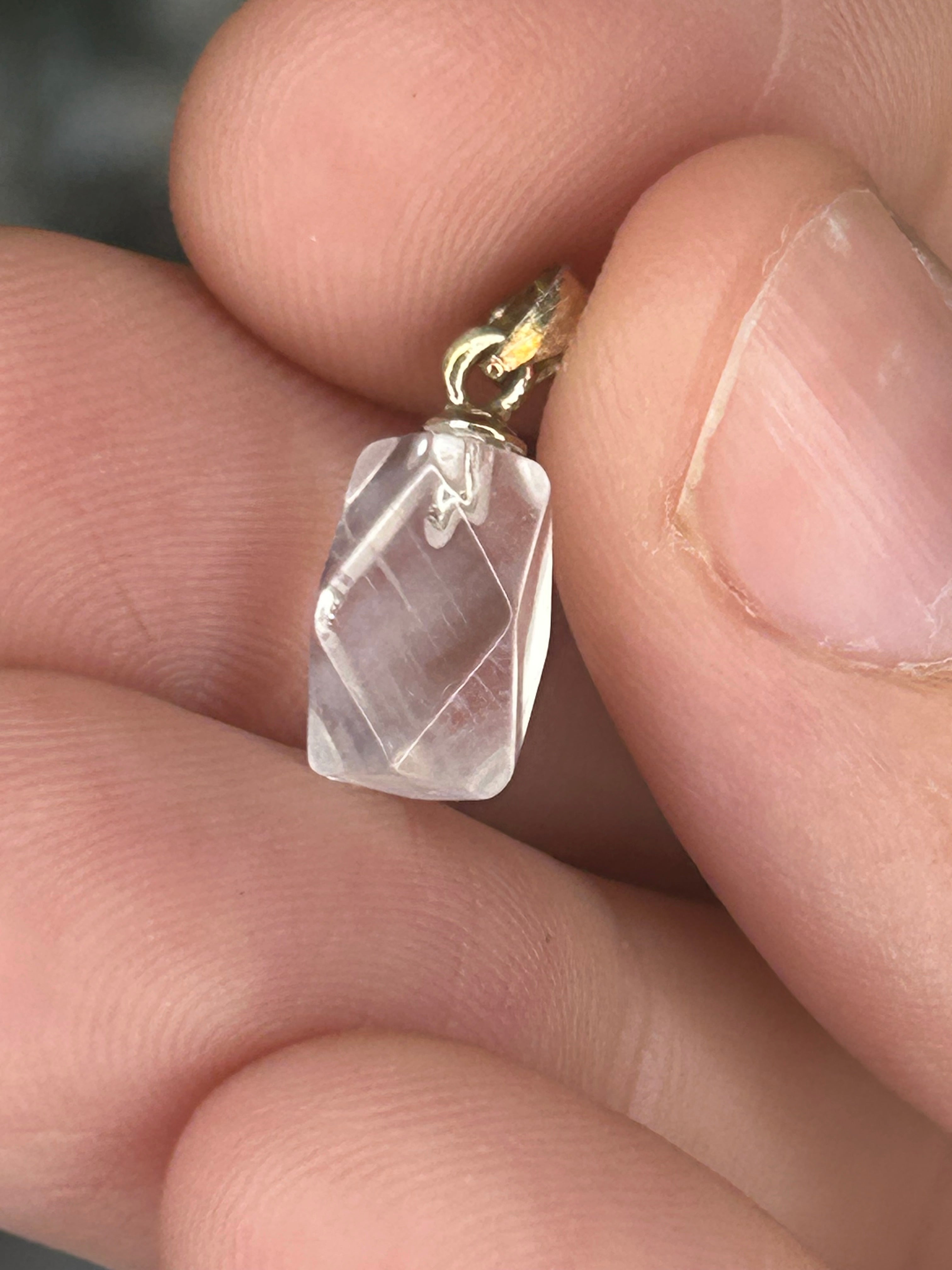 Blue Needle Quartz Faceted Crystal Pendant
