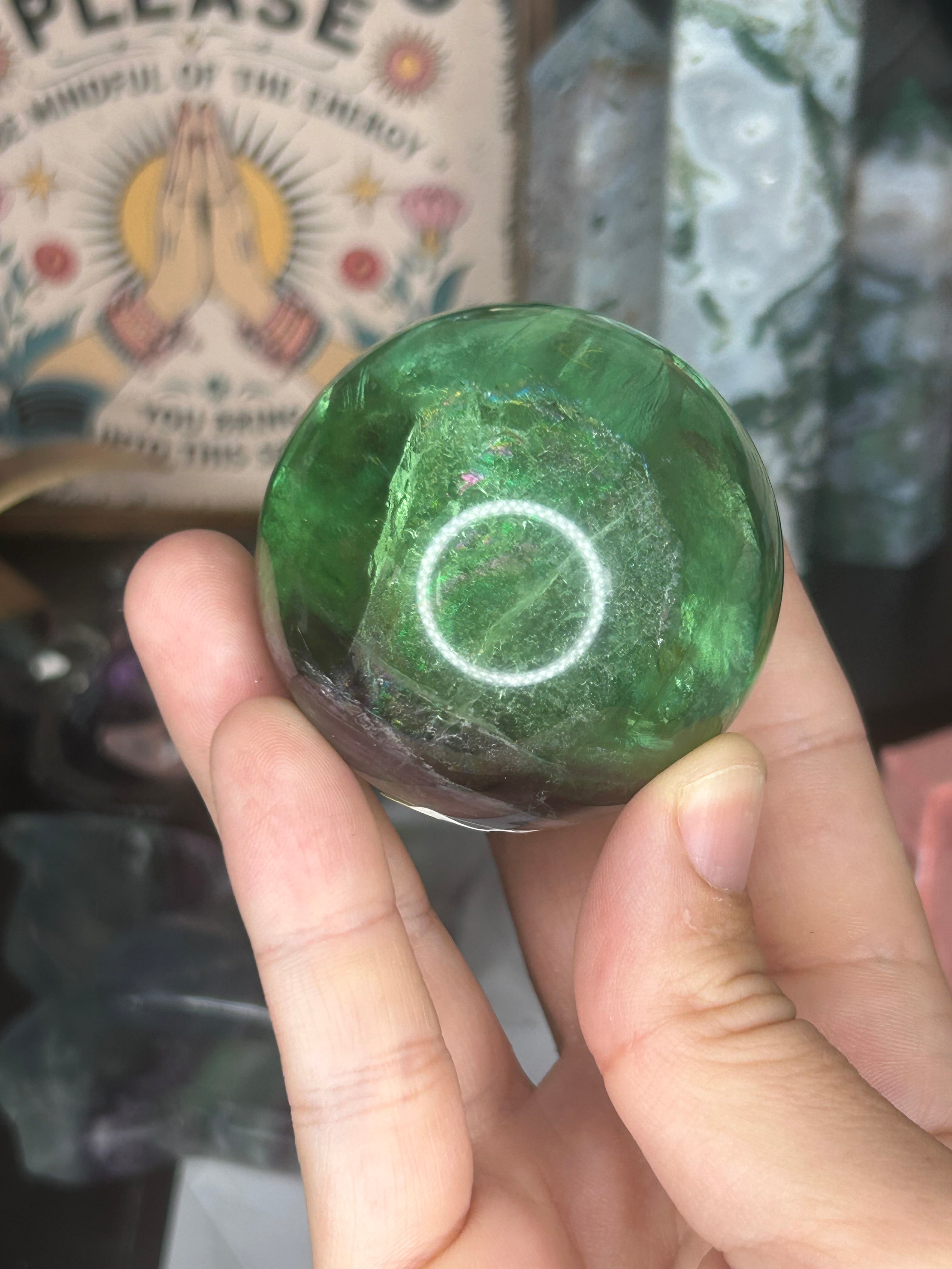 Green & Purple Fluorite Sphere
