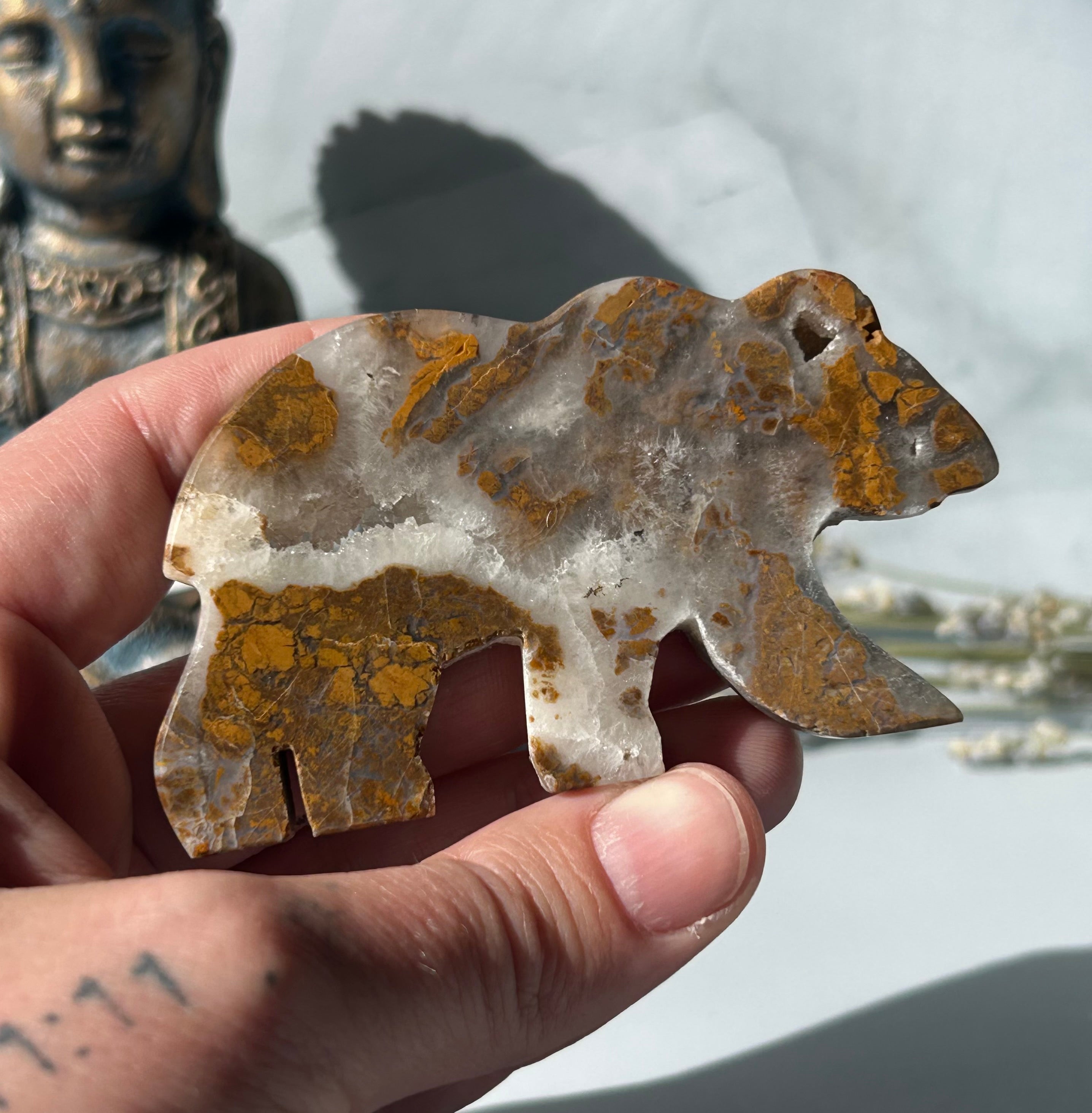 Septarian Bear with Druzy