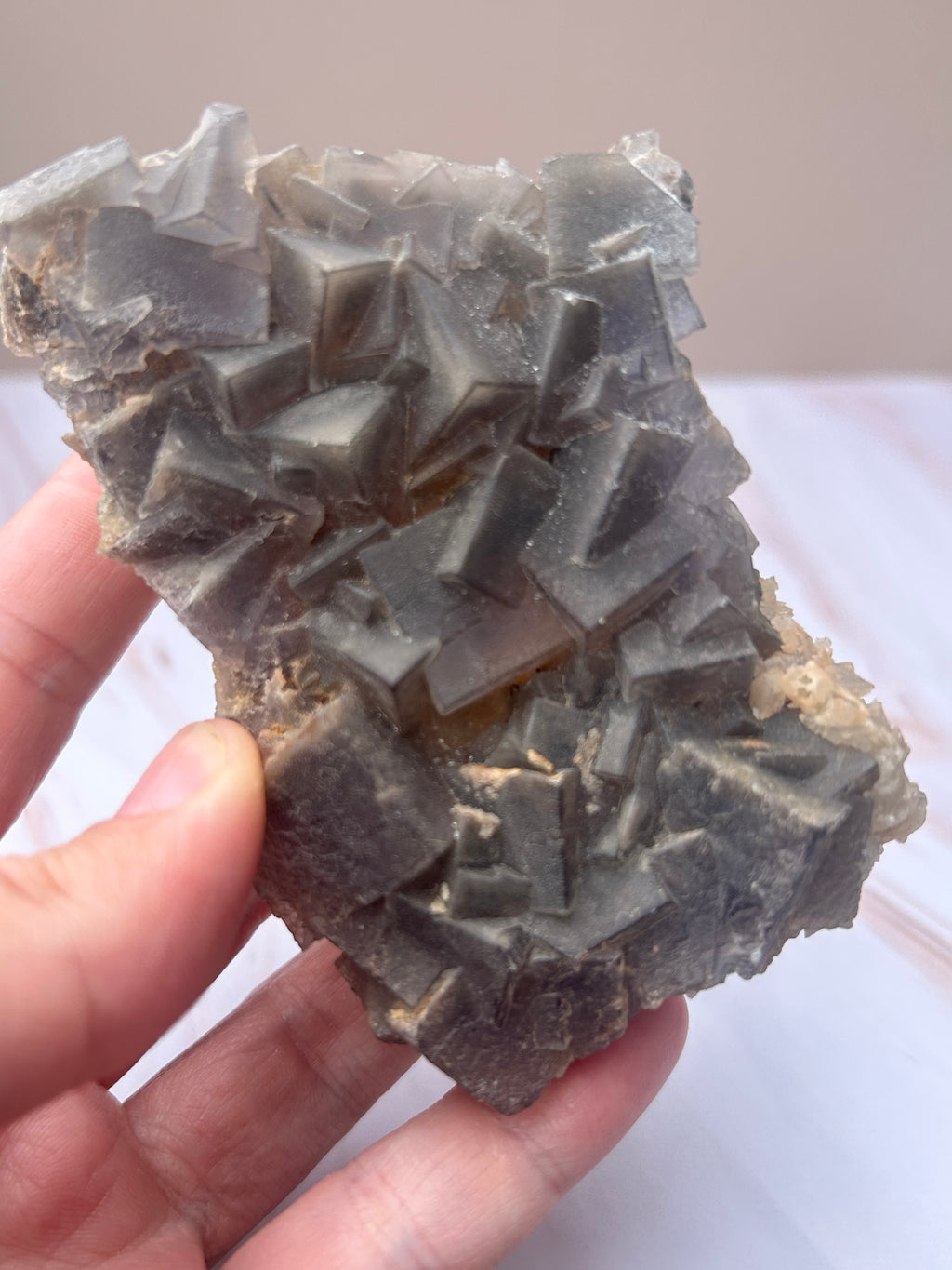 Blue Fluorite, Quartz & Iron Oxide Specimen - Clarity Focus Grounding
