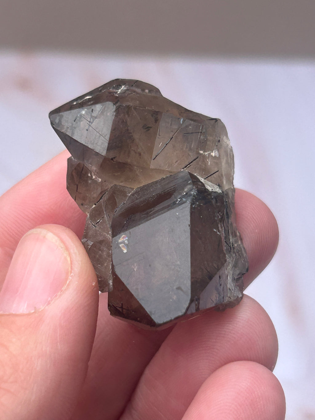 Smoky Quartz with Black Rutile - Grounding Protection Energy Clearing