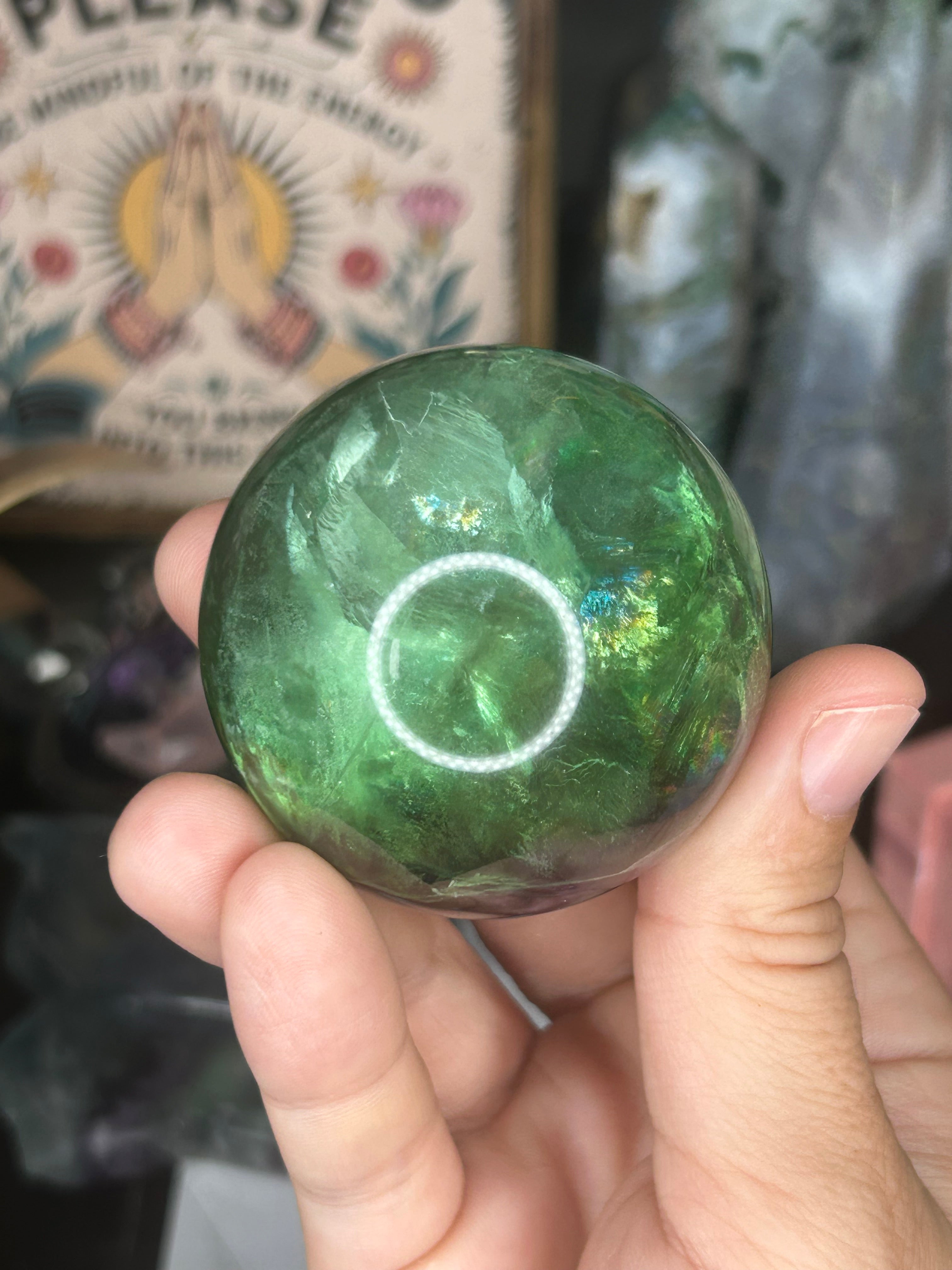 Green & Purple Fluorite Sphere