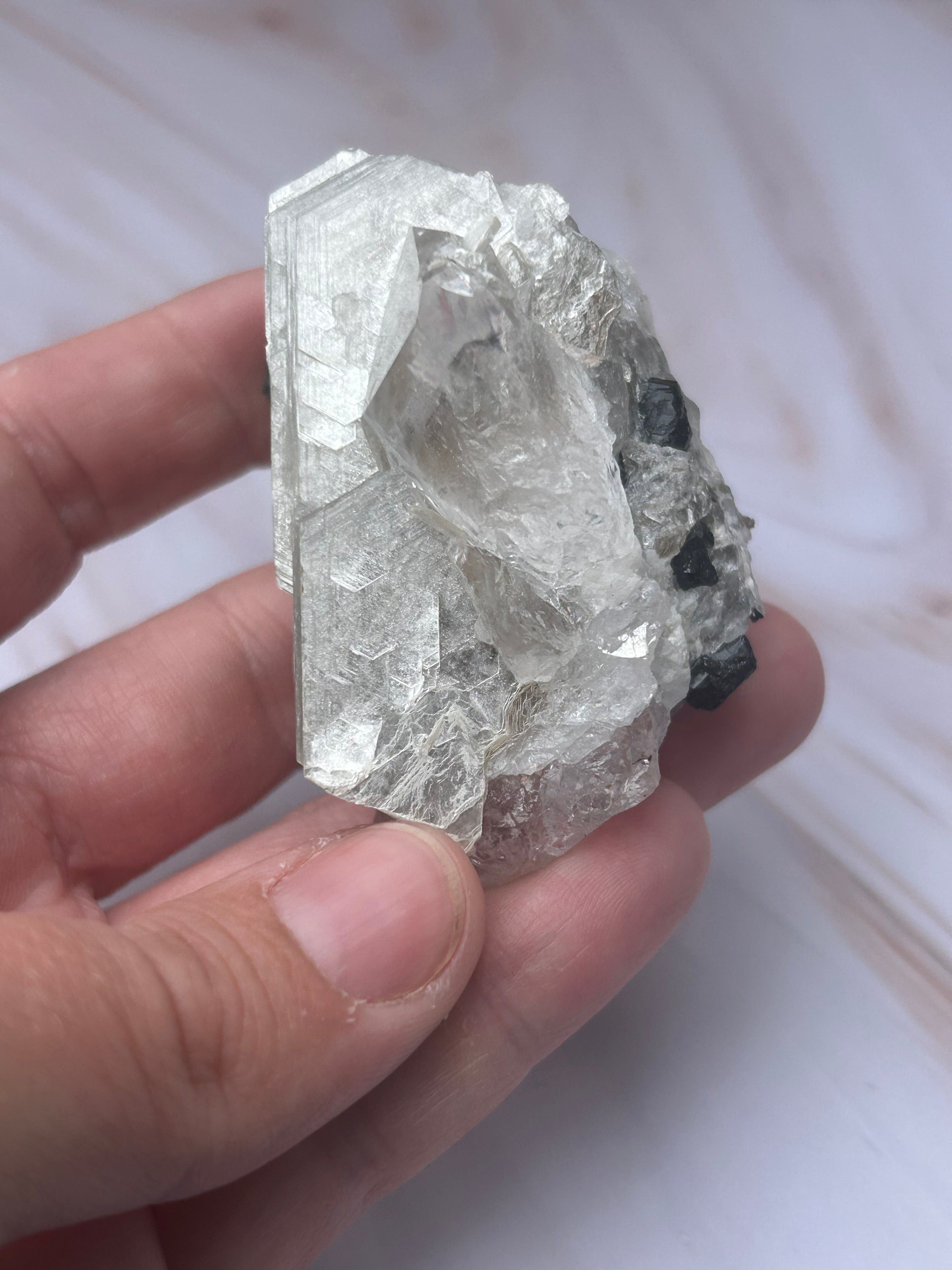 Golden Mica, Quartz & Black Tourmaline Specimen - Protection Grounding Clarity