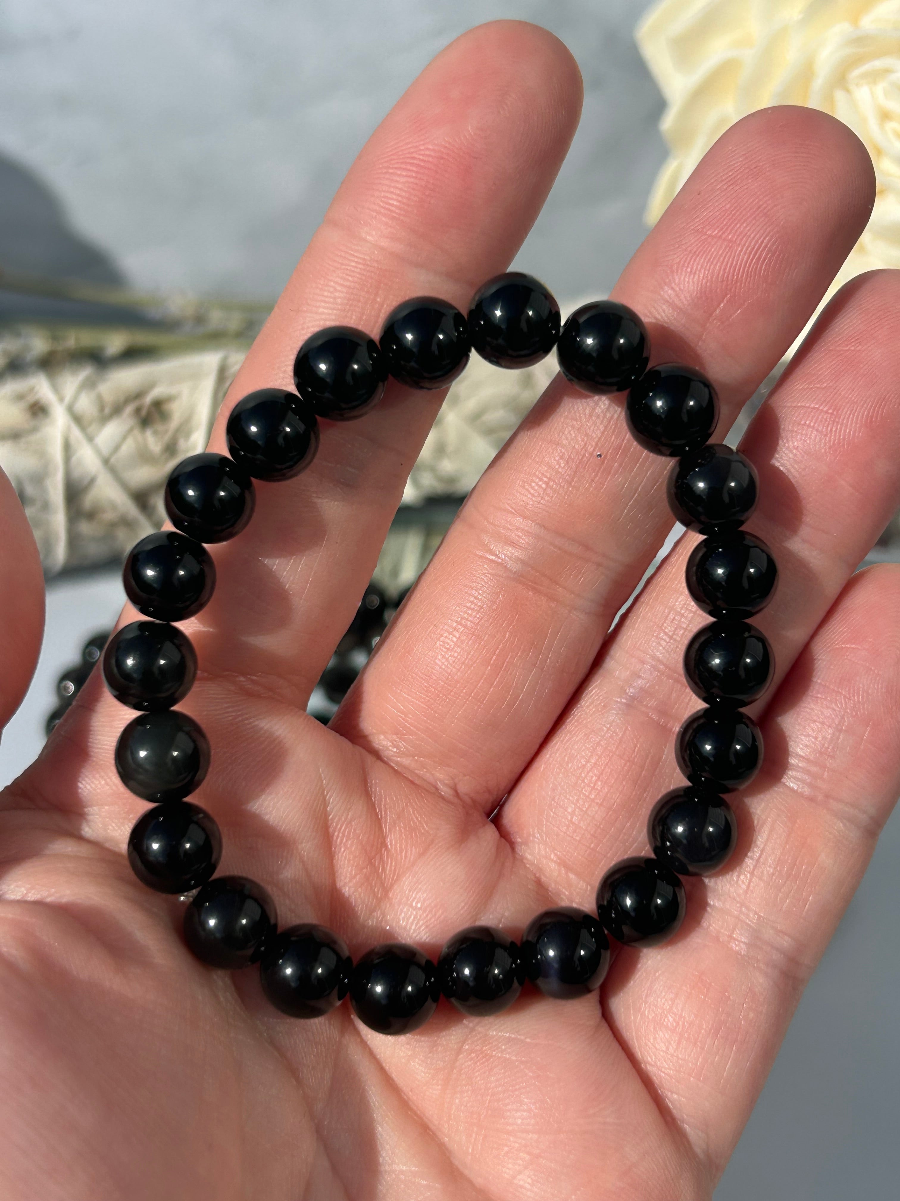 Silver Sheen Obsidian Bracelet