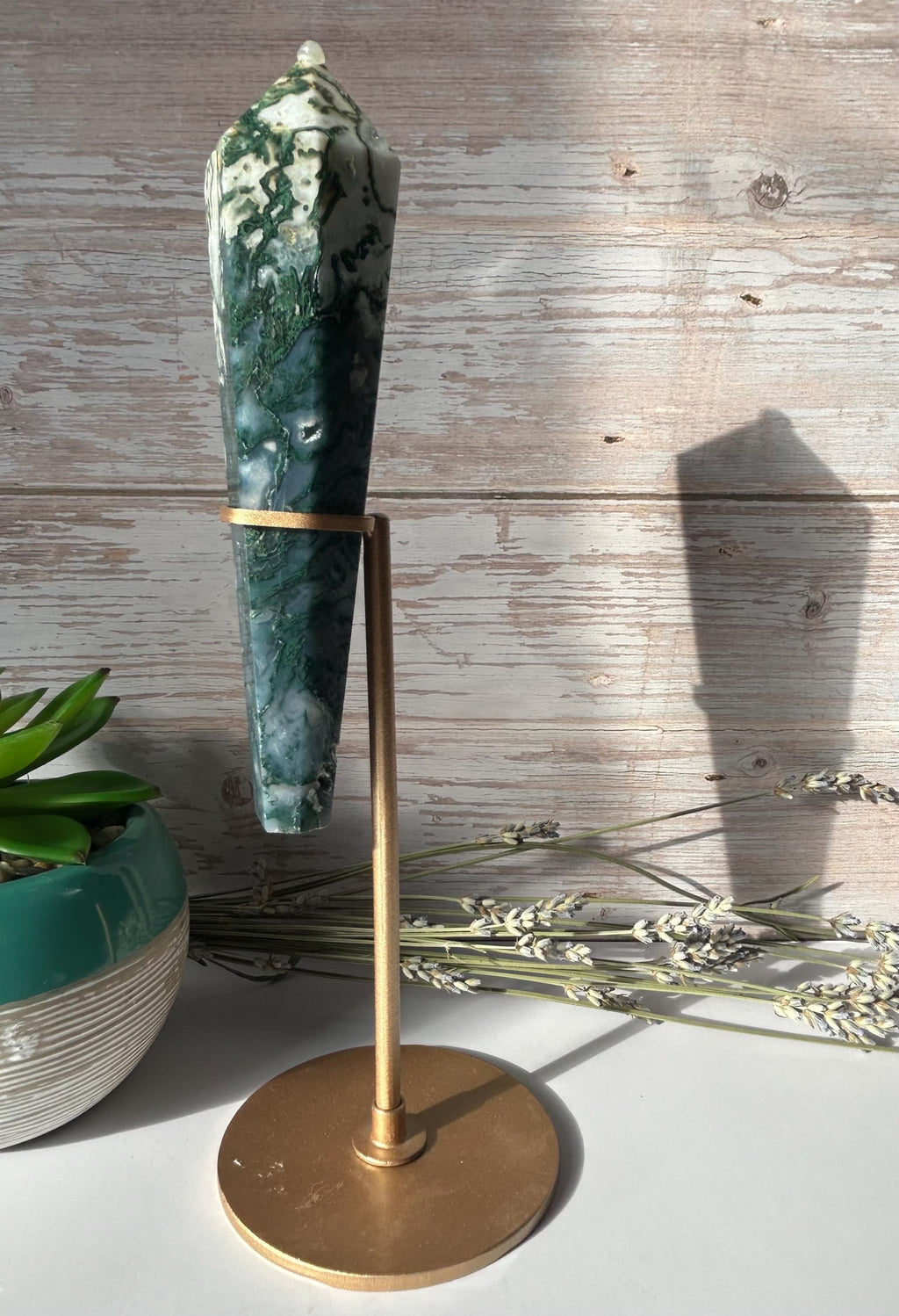 Moss Agate Wand