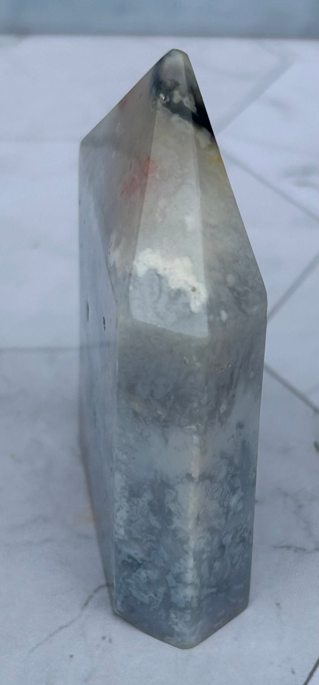 Blue Plume Agate Tower