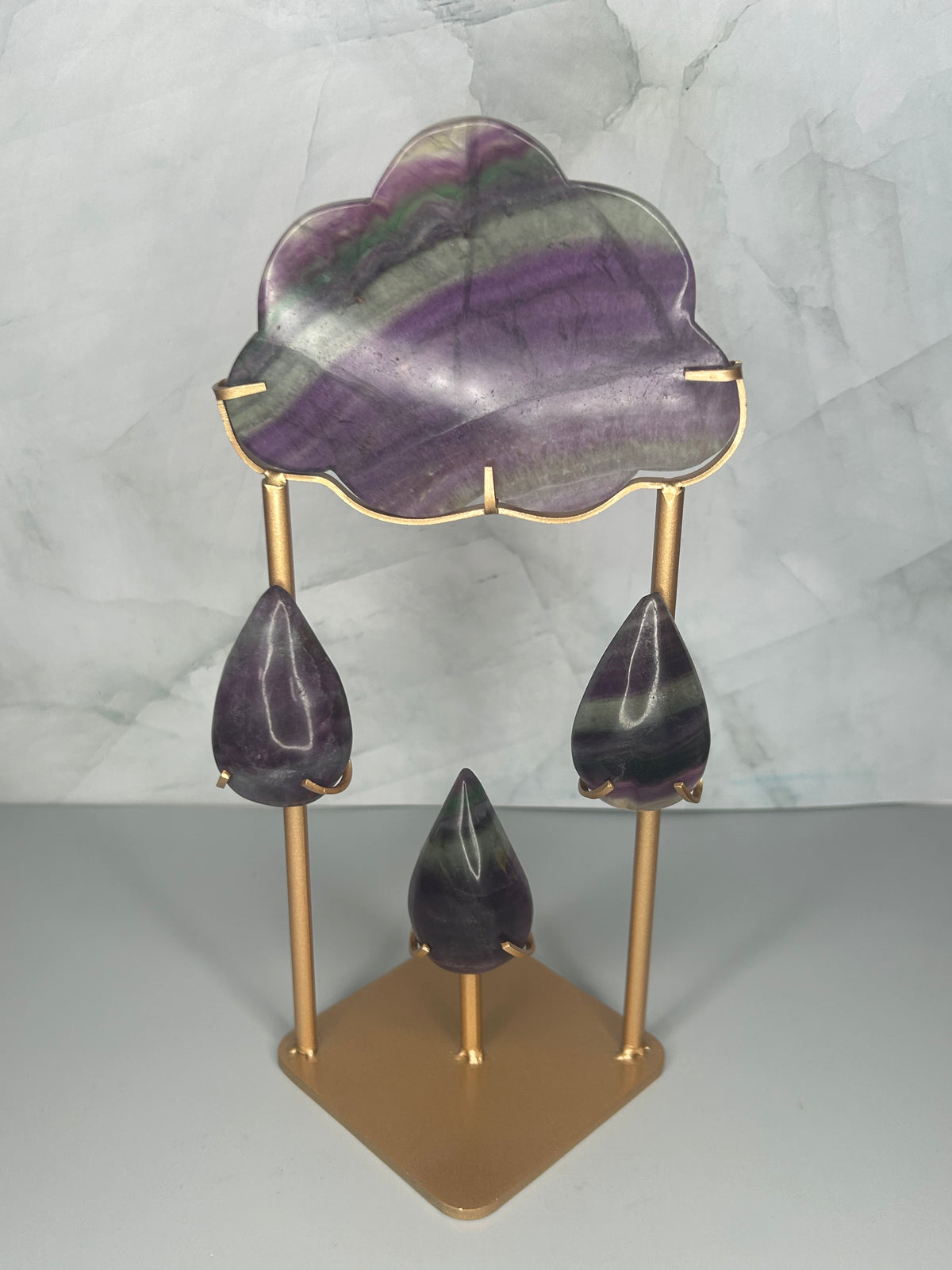 Rainbow Fluorite Rain Cloud Display Piece