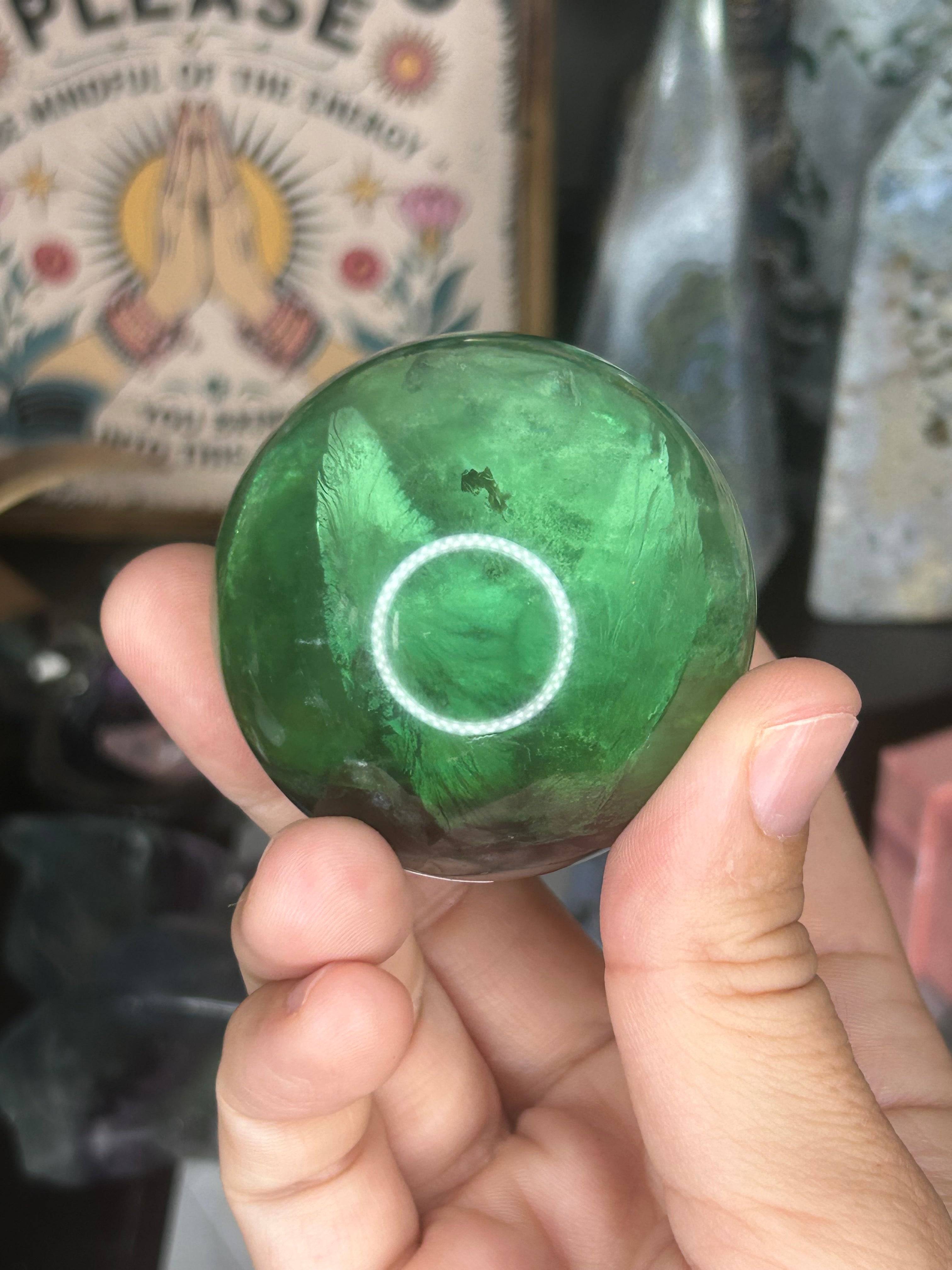 Green & Purple Fluorite Sphere