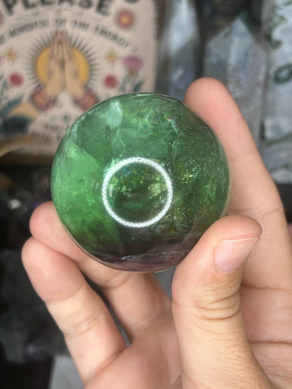Green & Purple Fluorite Sphere