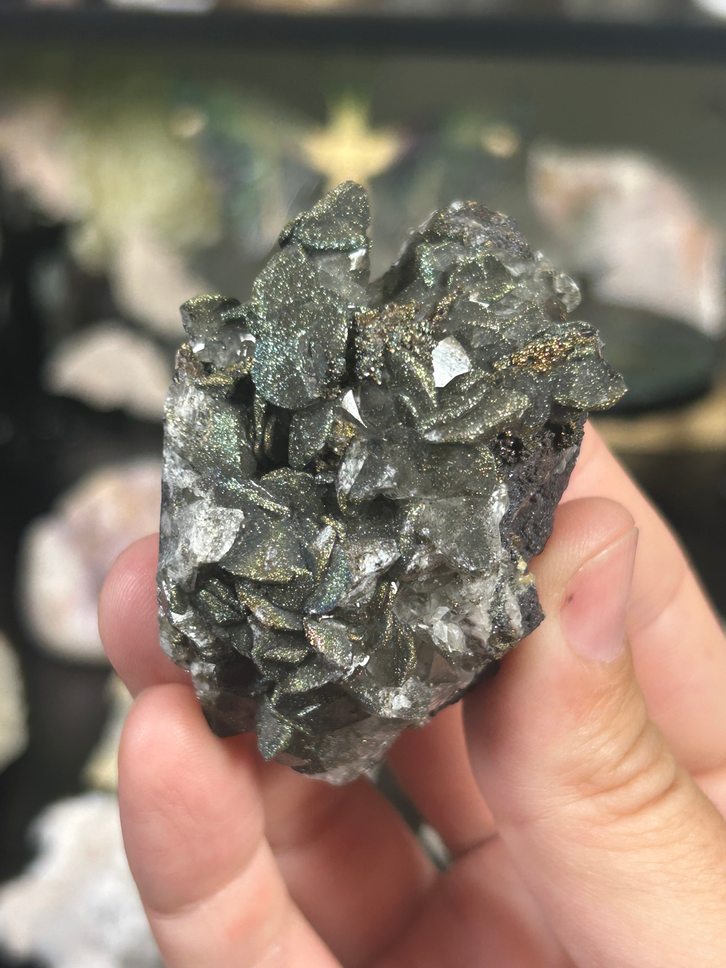 Calcite & Iridescent Pyrite Specimen