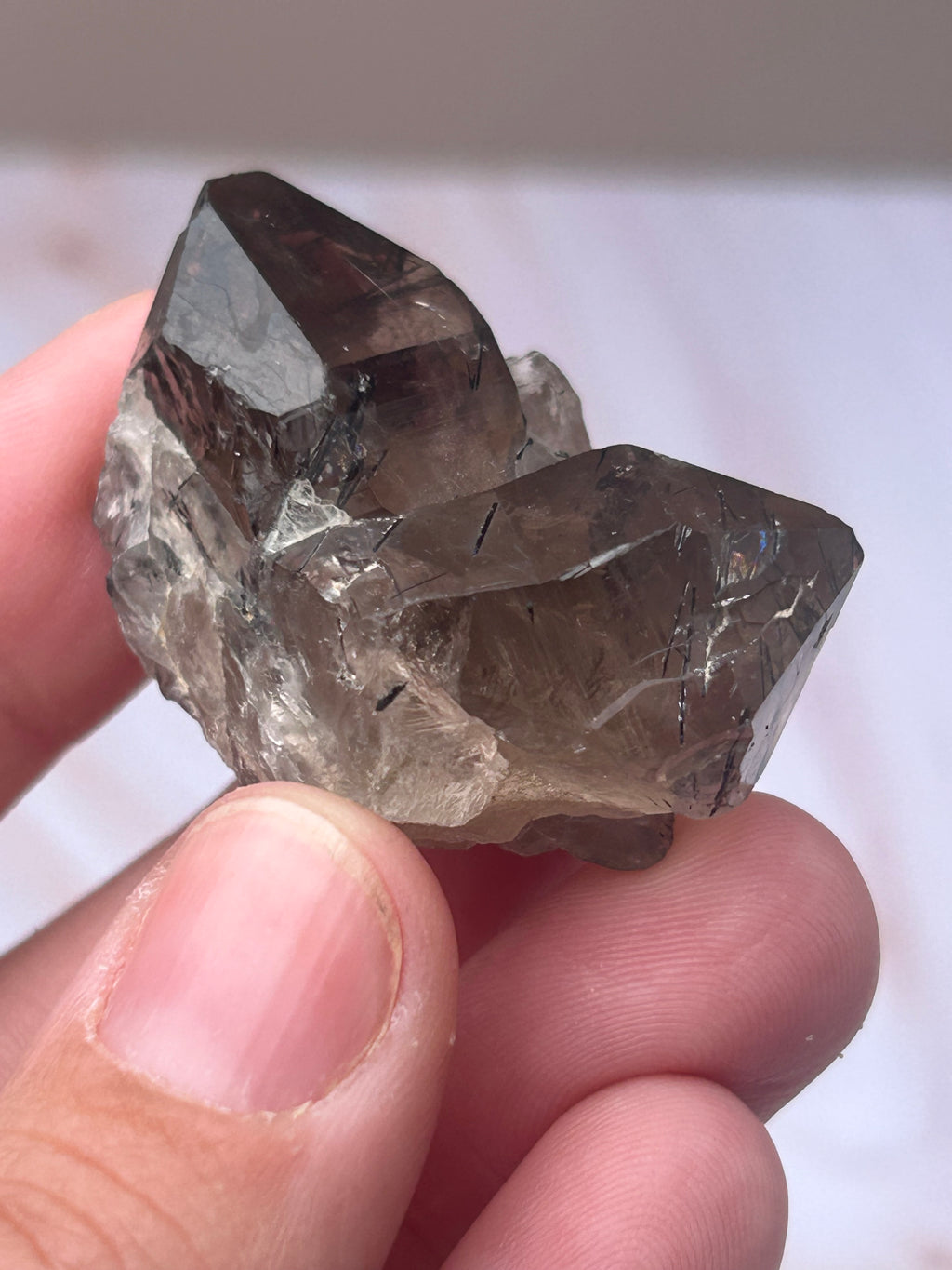 Smoky Quartz with Black Rutile - Grounding Protection Energy Clearing