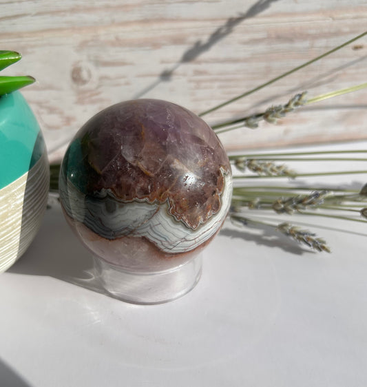 Crazy Lace Agate and Amethyst - Intuition Calm Spiritual Growth