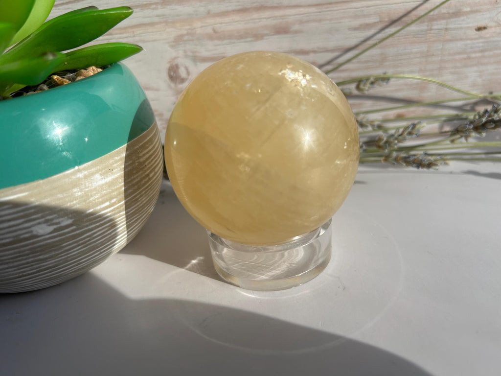 Honey Calcite Sphere