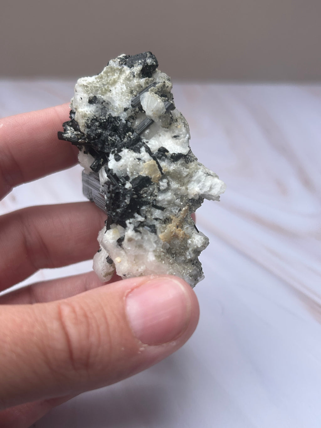 Quartz, Black Tourmaline & Pyrite Specimen - Protection Abundance Clarity