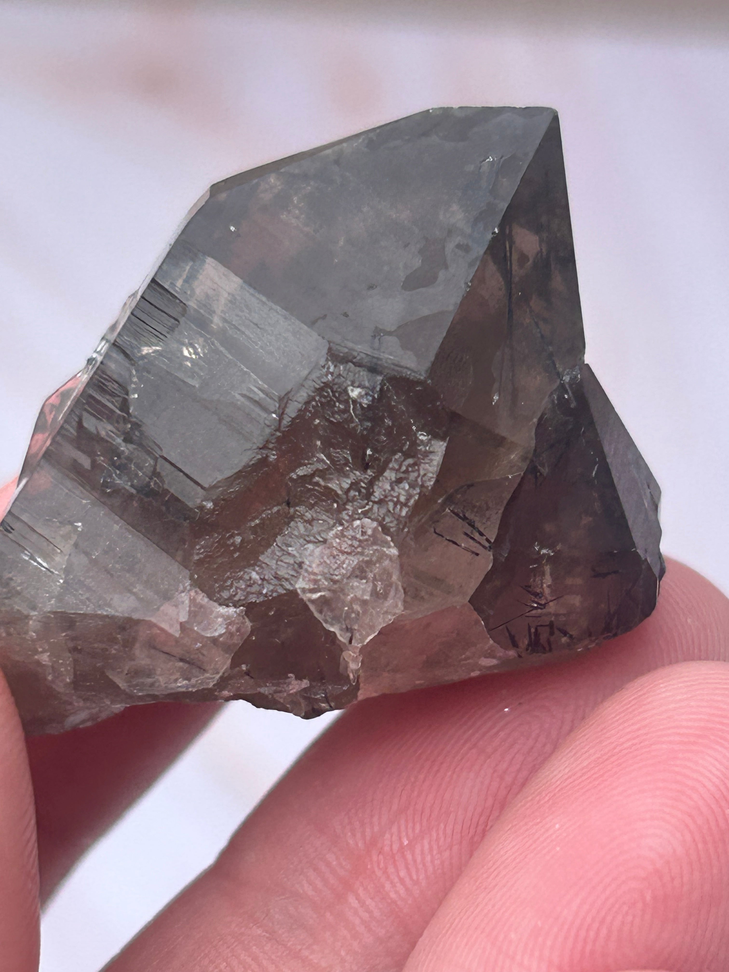 Smoky Quartz with Black Rutile - Grounding Protection Energy Clearing