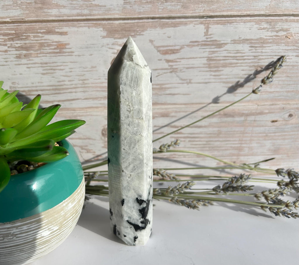 Rainbow Moonstone Tourmaline Tower