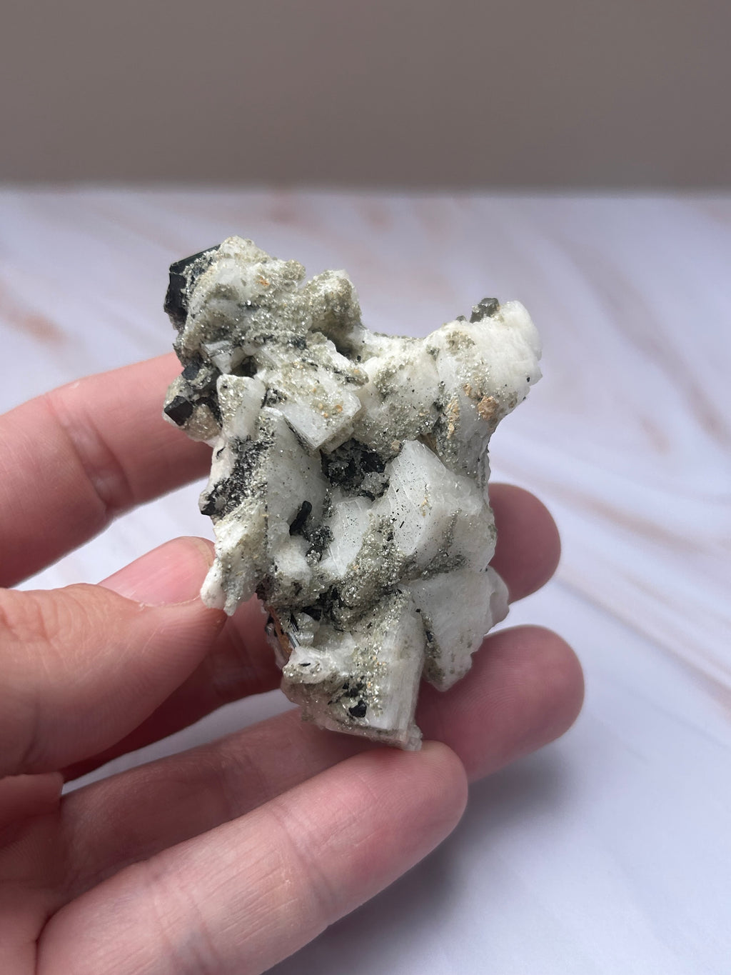 Quartz, Black Tourmaline & Pyrite Specimen - Protection Abundance Clarity