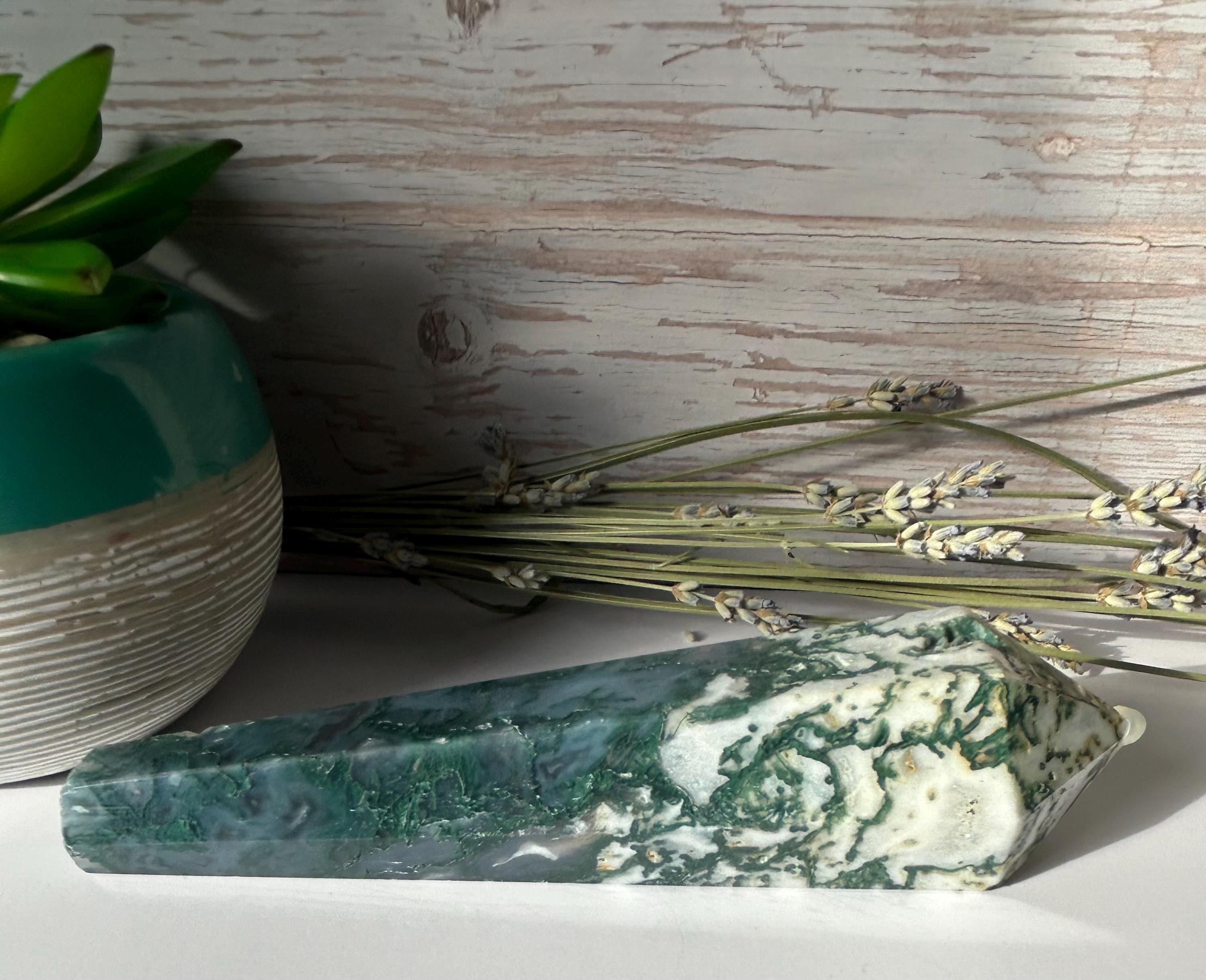 Moss Agate Wand