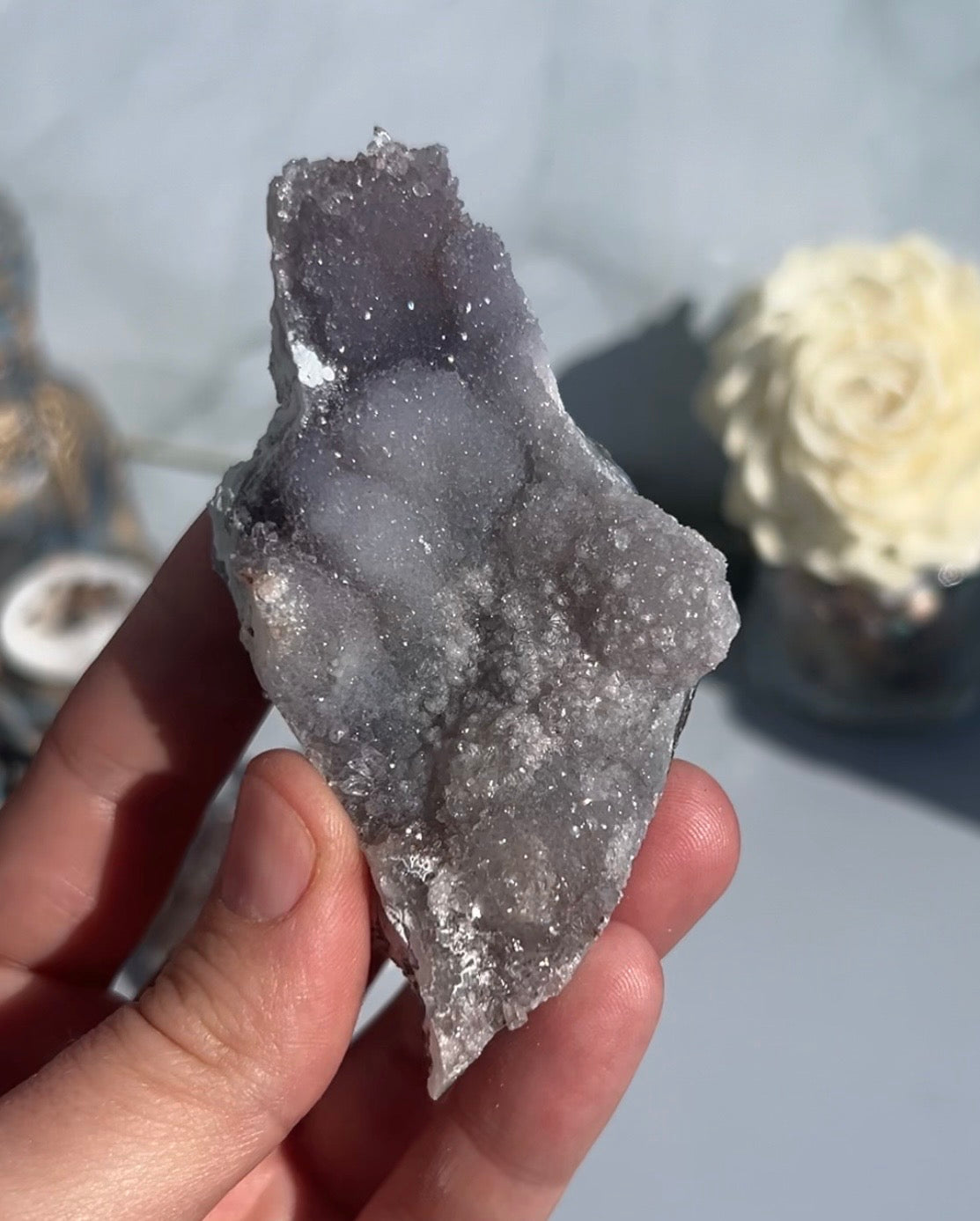 Druzy Quartz on Zeolite Matrix