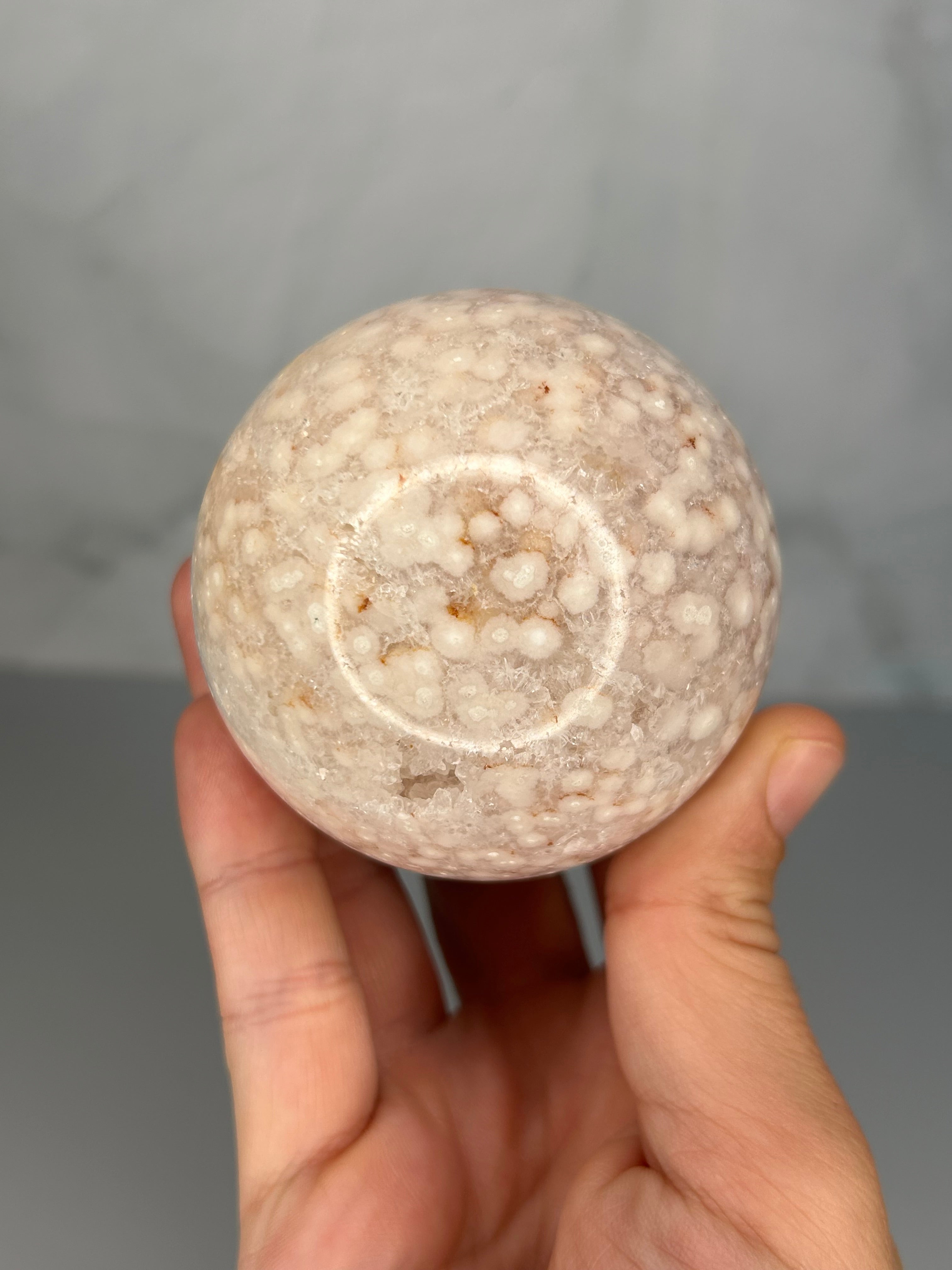 Pink Amethyst Sphere with Druzy Pockets