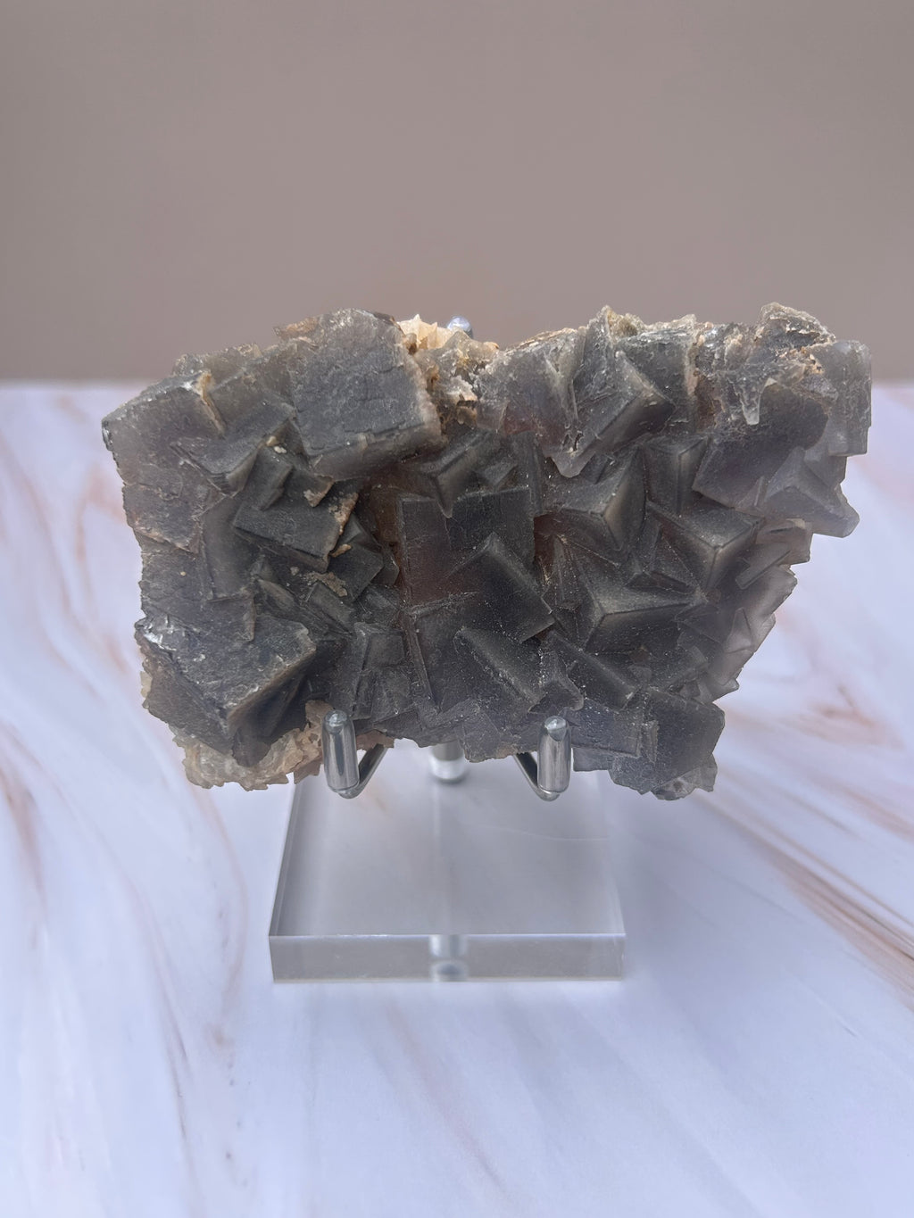 Blue Fluorite, Quartz & Iron Oxide Specimen - Clarity Focus Grounding