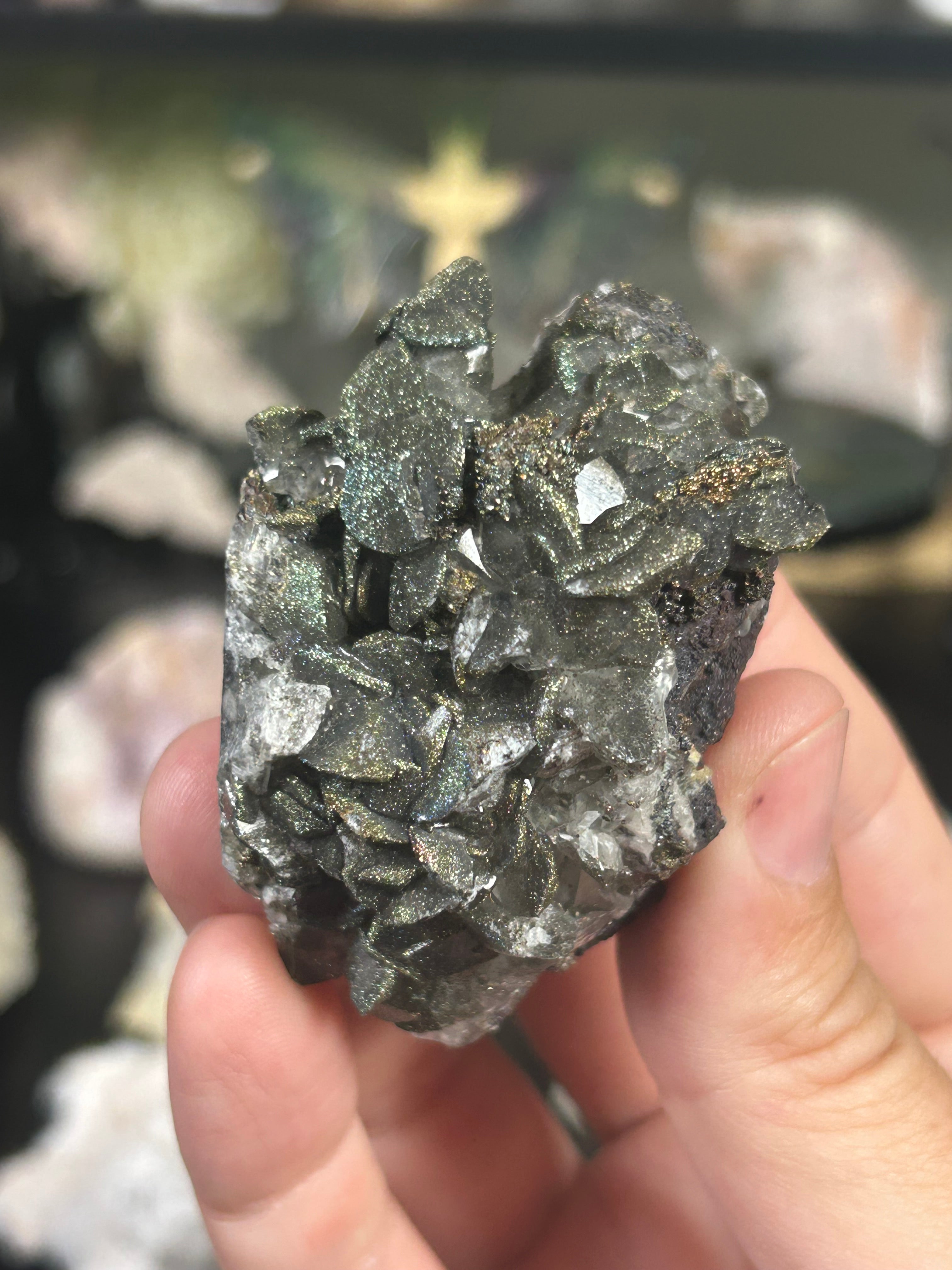 Calcite & Iridescent Pyrite Specimen