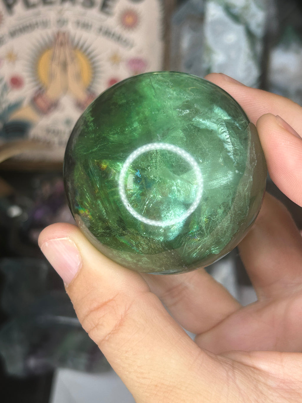 Green & Purple Fluorite Sphere