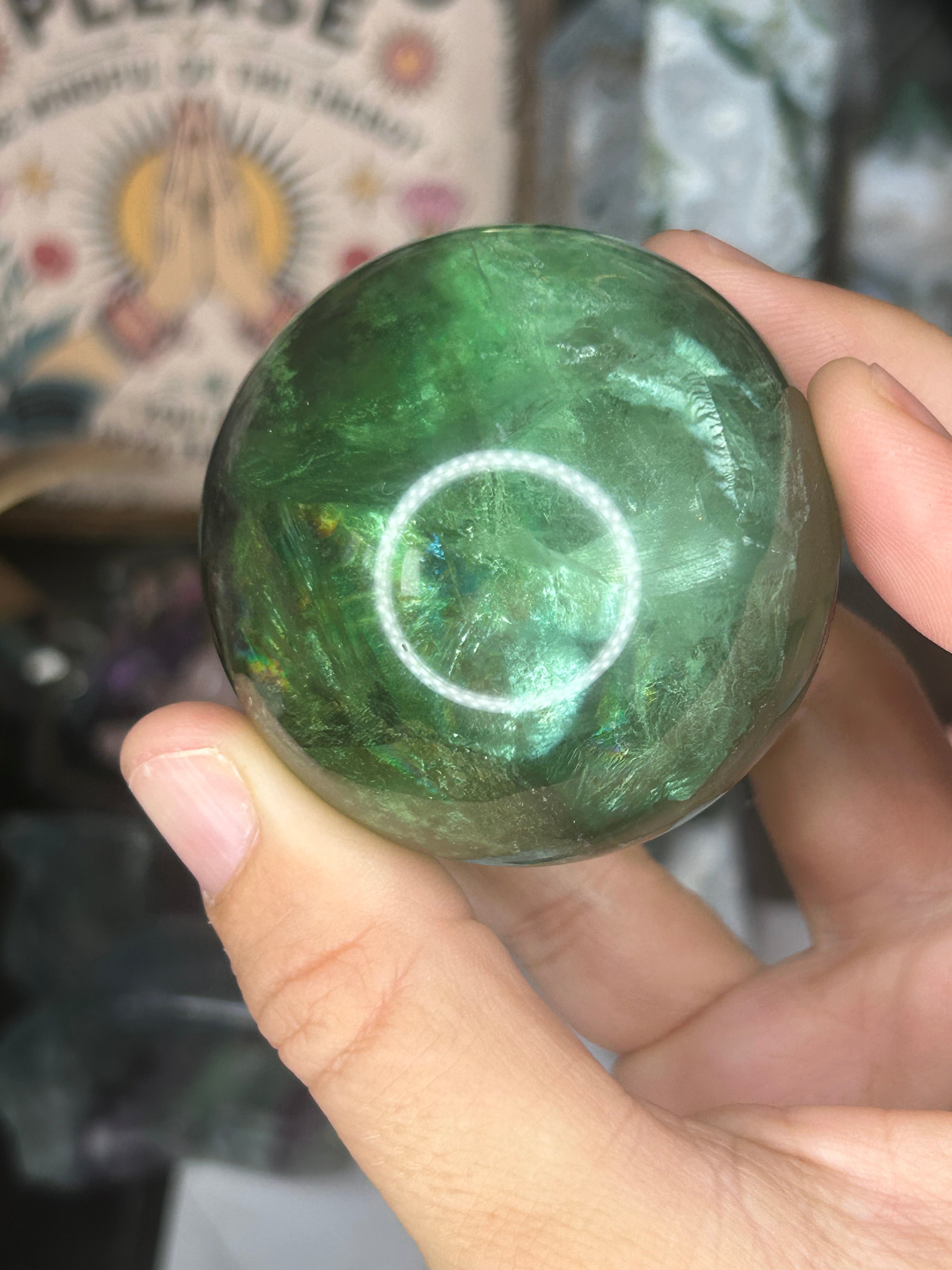 Green & Purple Fluorite Sphere