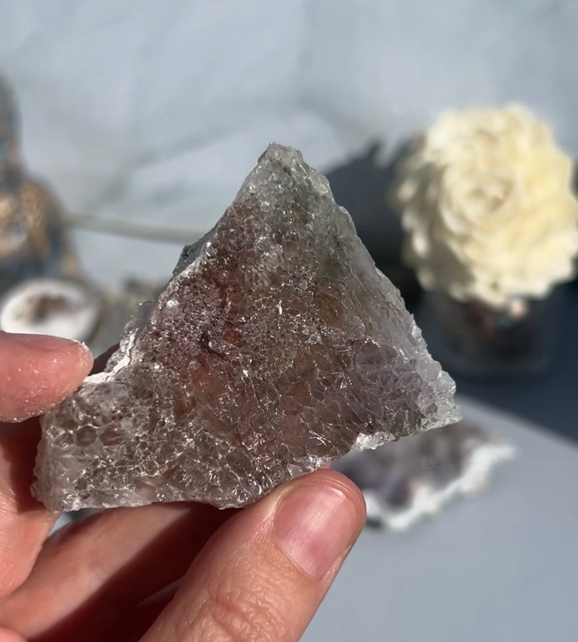 Warm Druzy Quartz on Zeolite Matrix