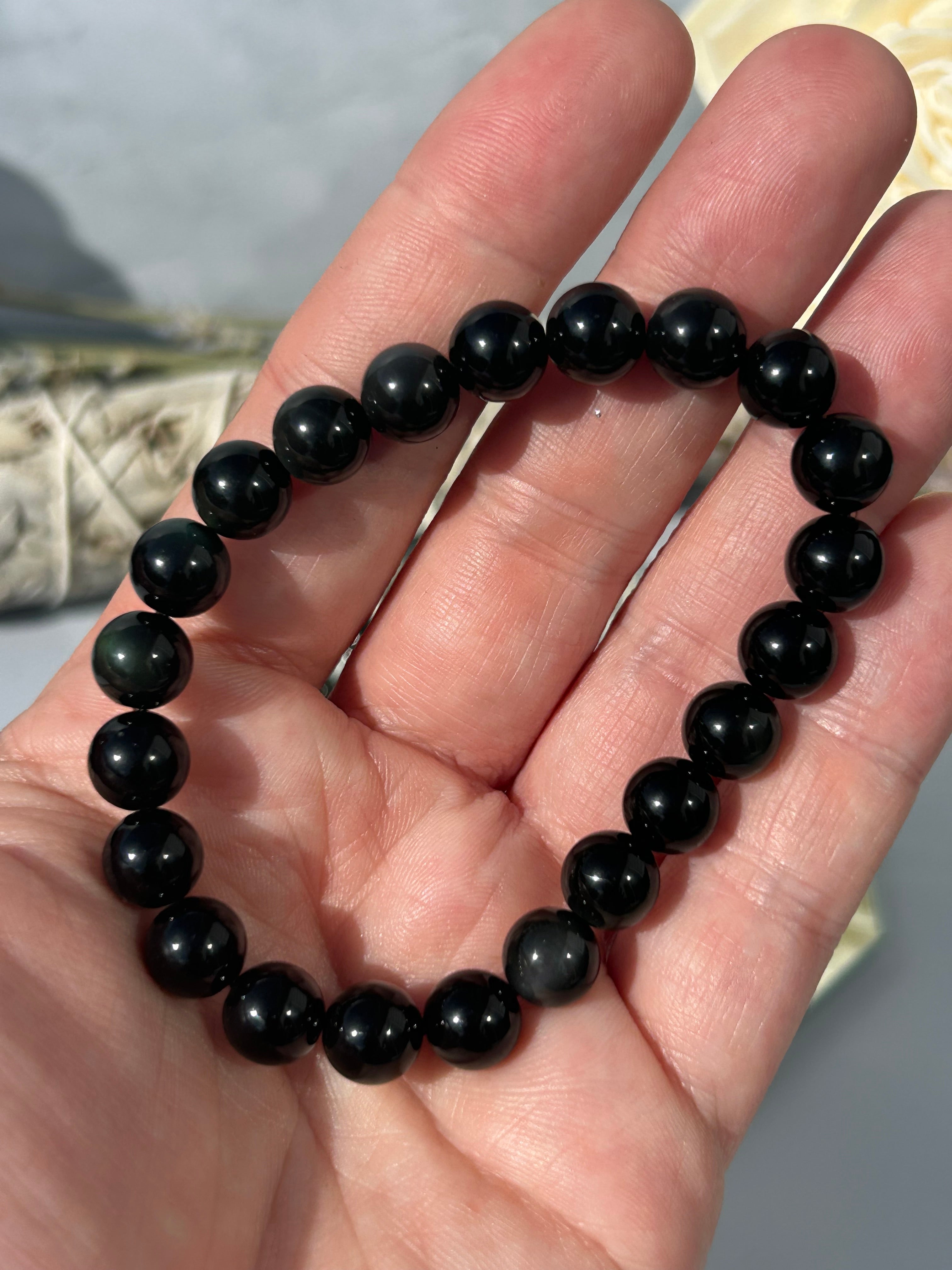 Silver Sheen Obsidian Bracelet